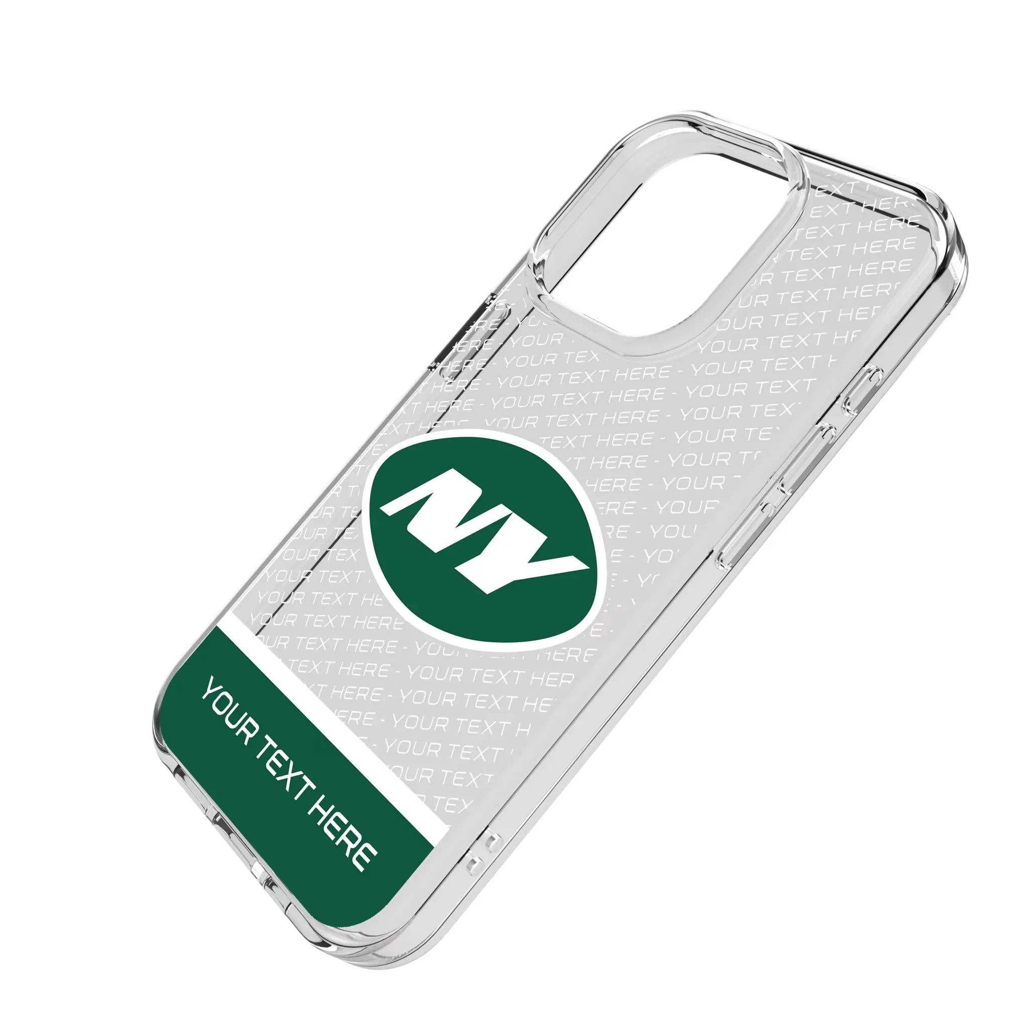 New York Jets Personalized EndZone Plus iPhone Clear Phone Case for Apple iPhone - Isometric View