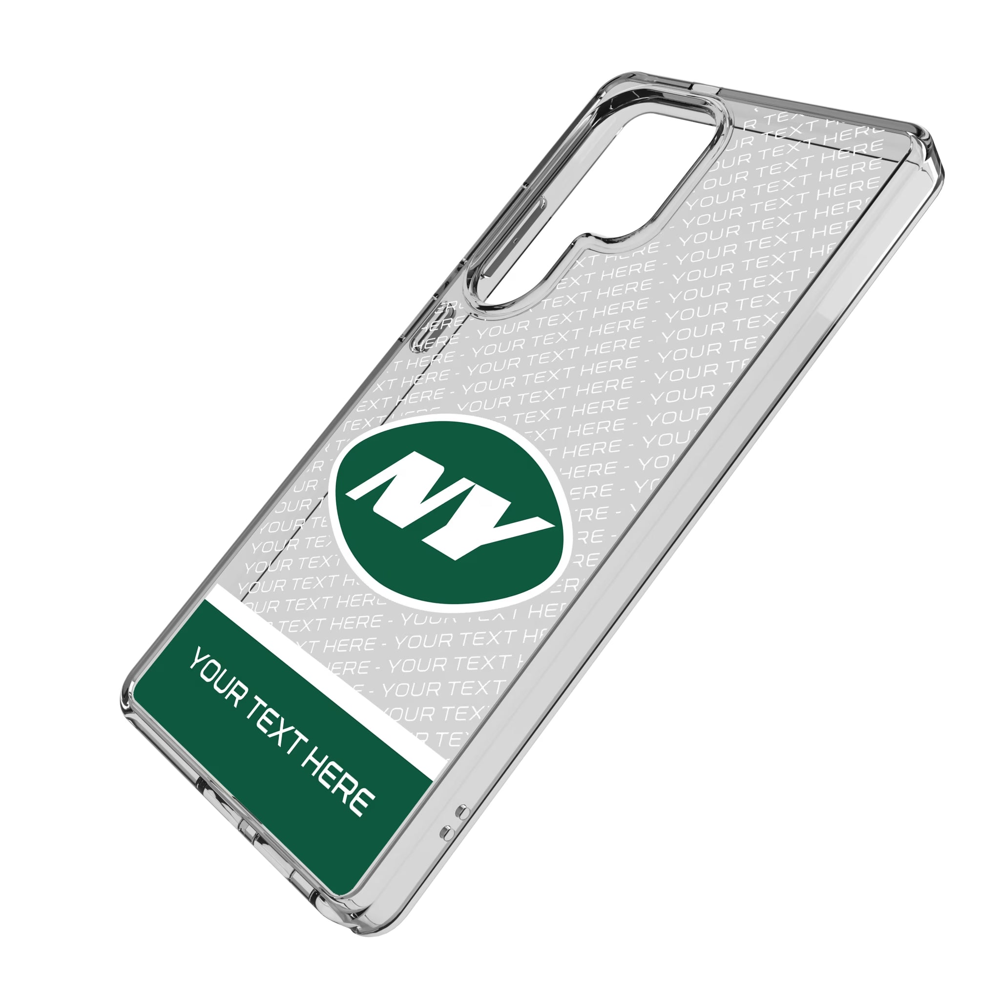 New York Jets Personalized EndZone Plus Galaxy Clear Phone Case for Samsung Galaxy - Isometric View