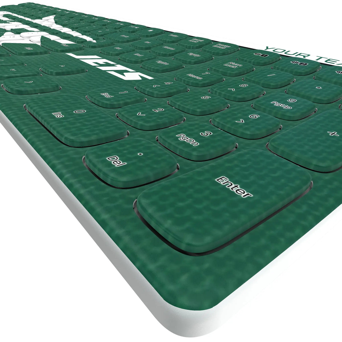 New York Jets Personalized Endzone Solid KKB605 Curved Wireless Keyboard - Detail