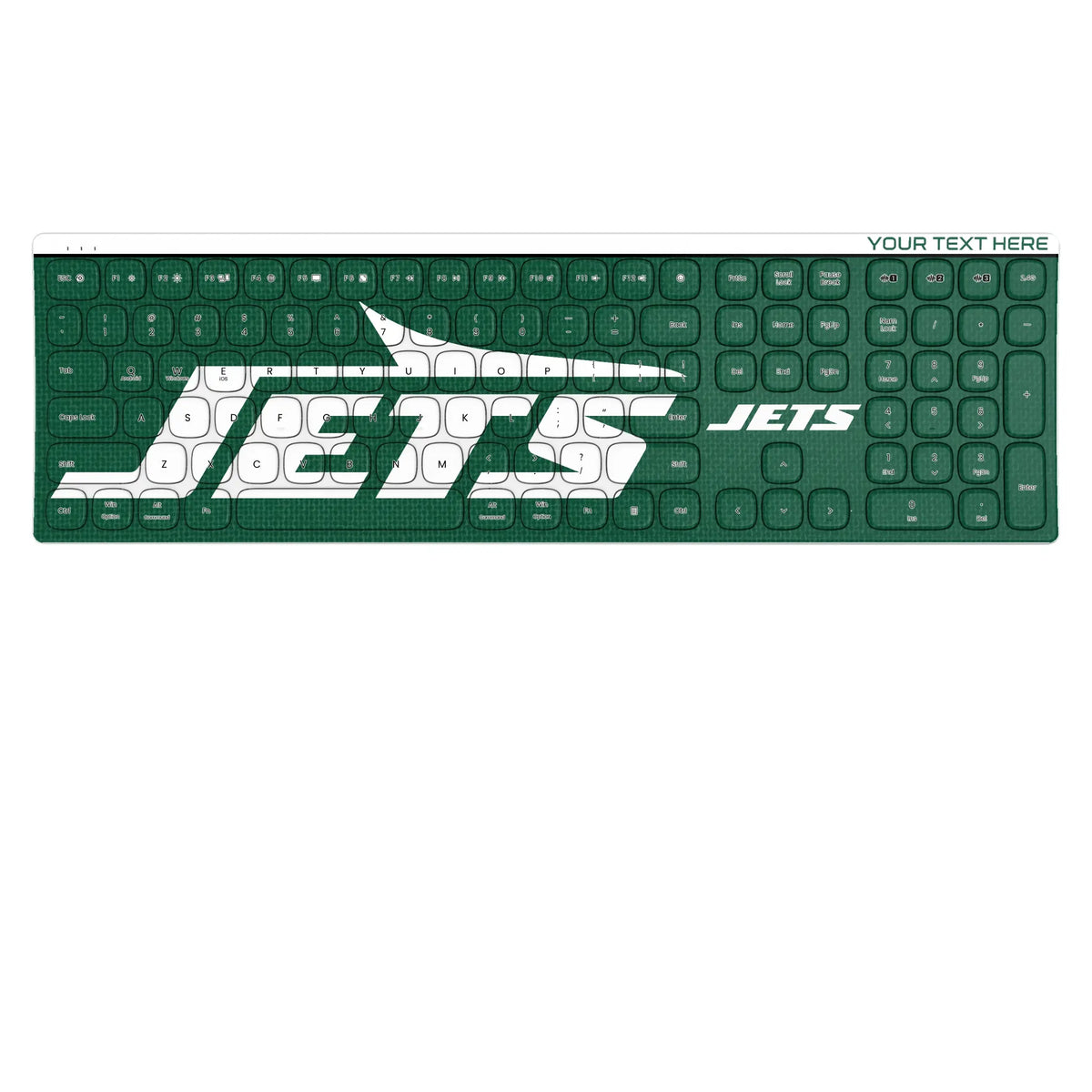 New York Jets Personalized Endzone Solid KKB605 Curved Wireless Keyboard