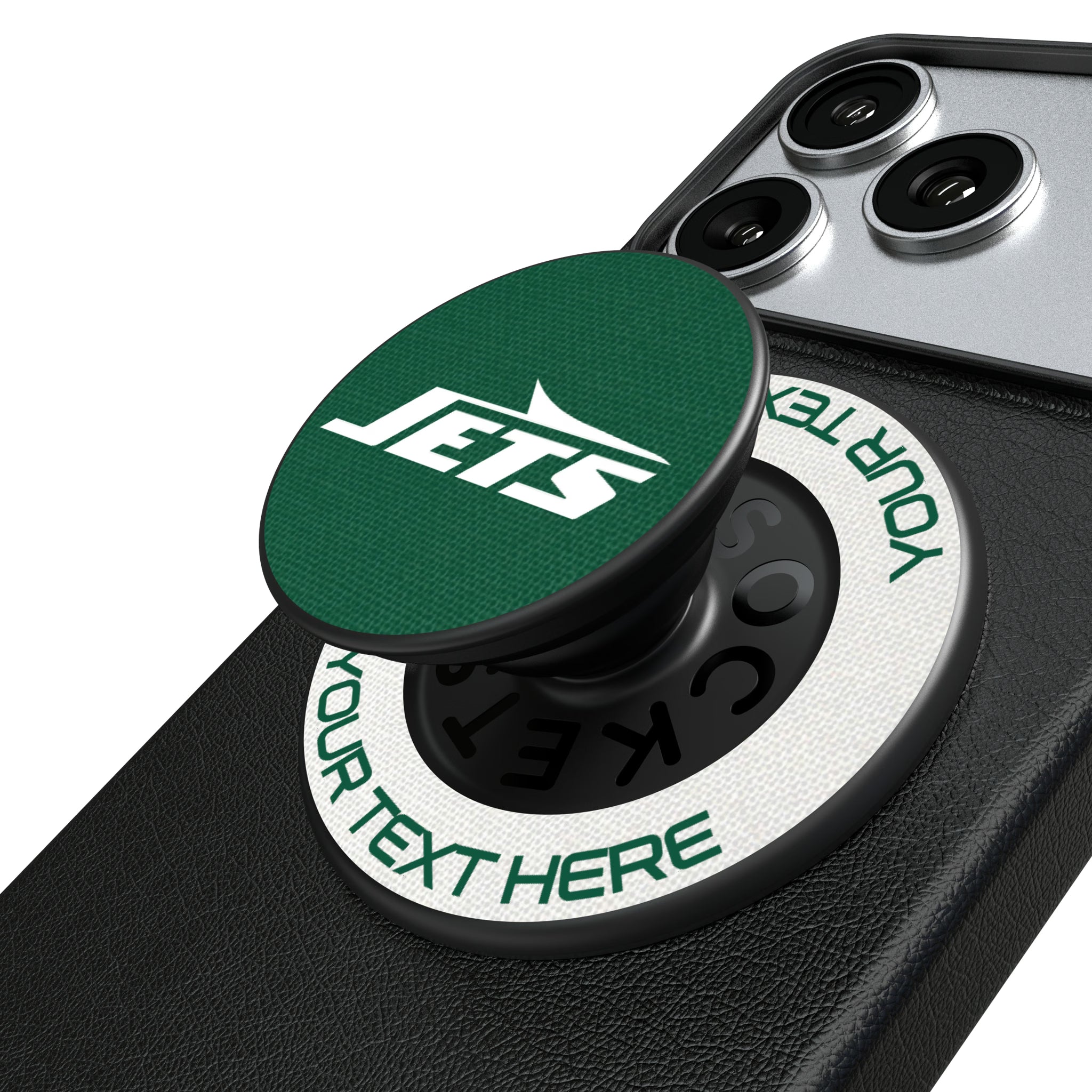 New York Jets Personalized Endzone Solid Popsockets Round Magnetic