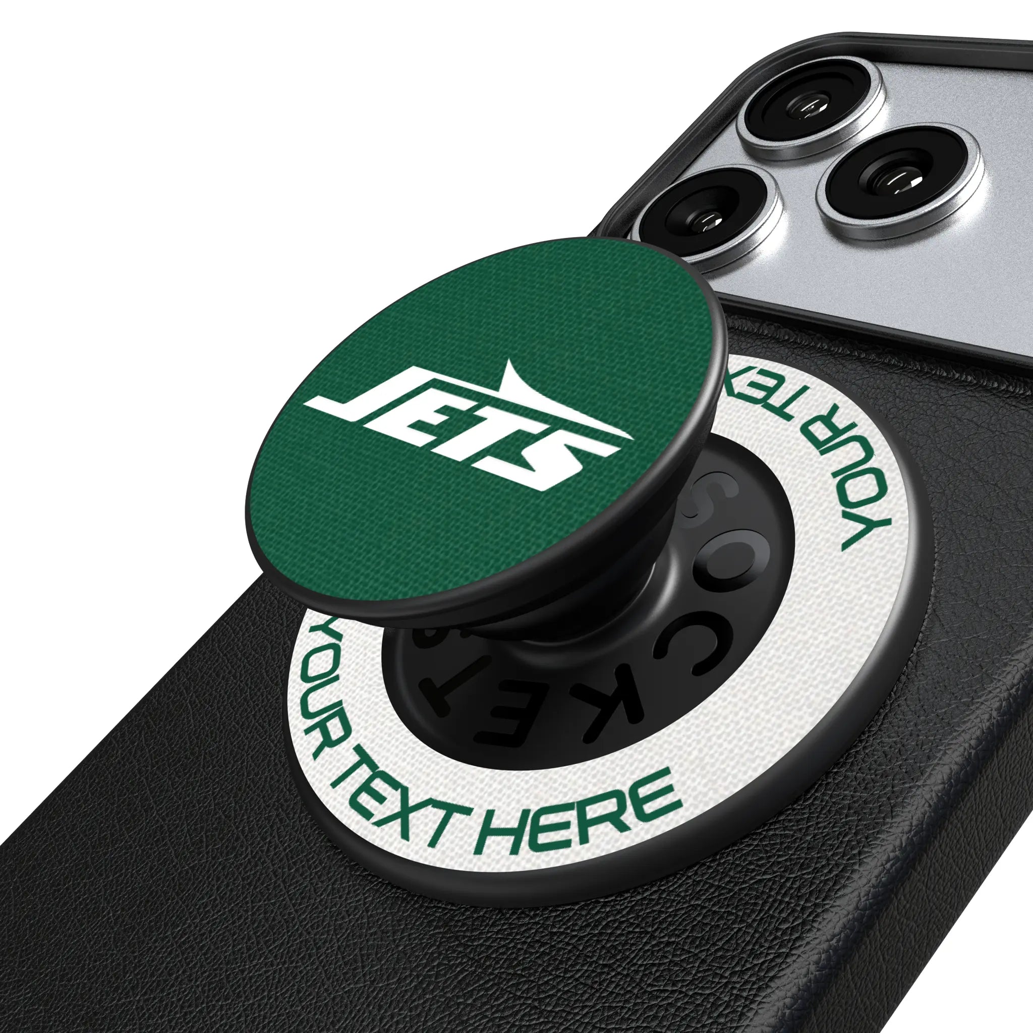 New York Jets Personalized Endzone Solid Popsockets Round Magnetic
