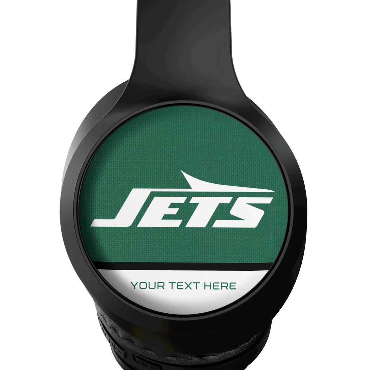 New York Jets Personalized Endzone Solid Wireless Over-Ear Headphones With Case - Detail