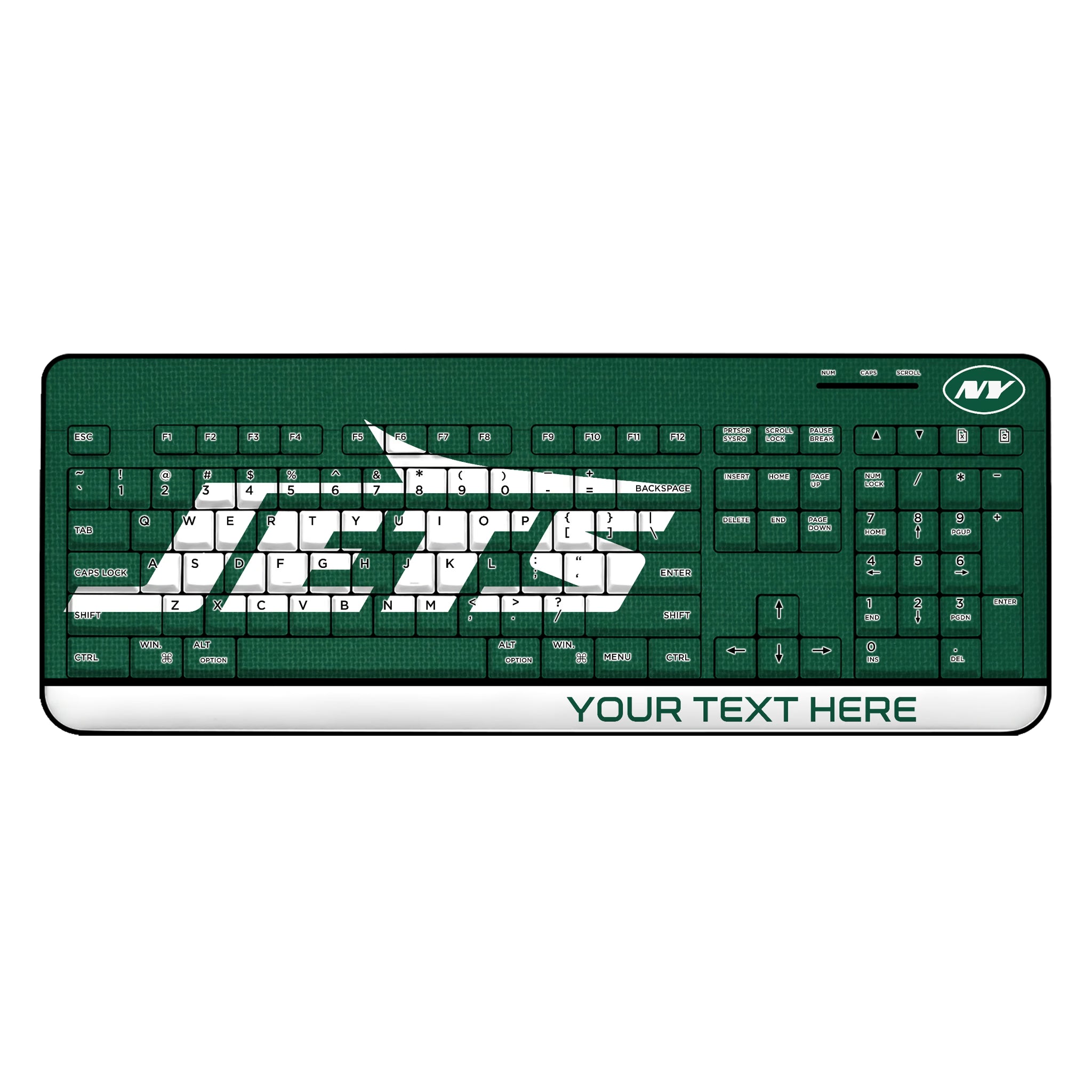 New York Jets Personalized Endzone Solid Wireless USB Keyboard