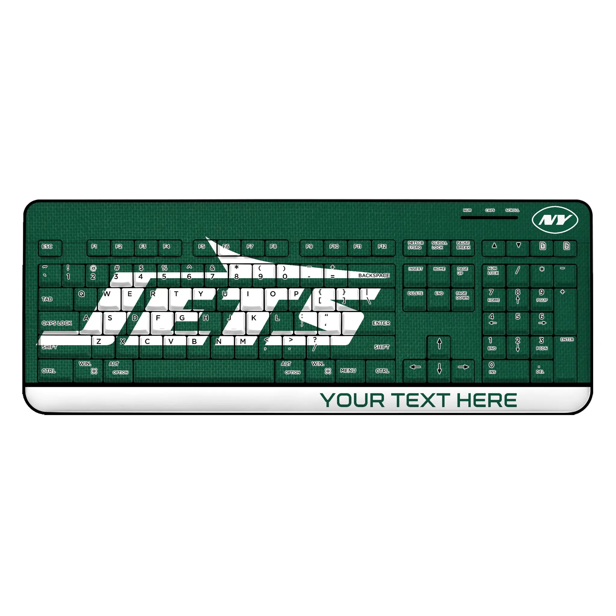 New York Jets Personalized Endzone Solid Wireless USB Keyboard