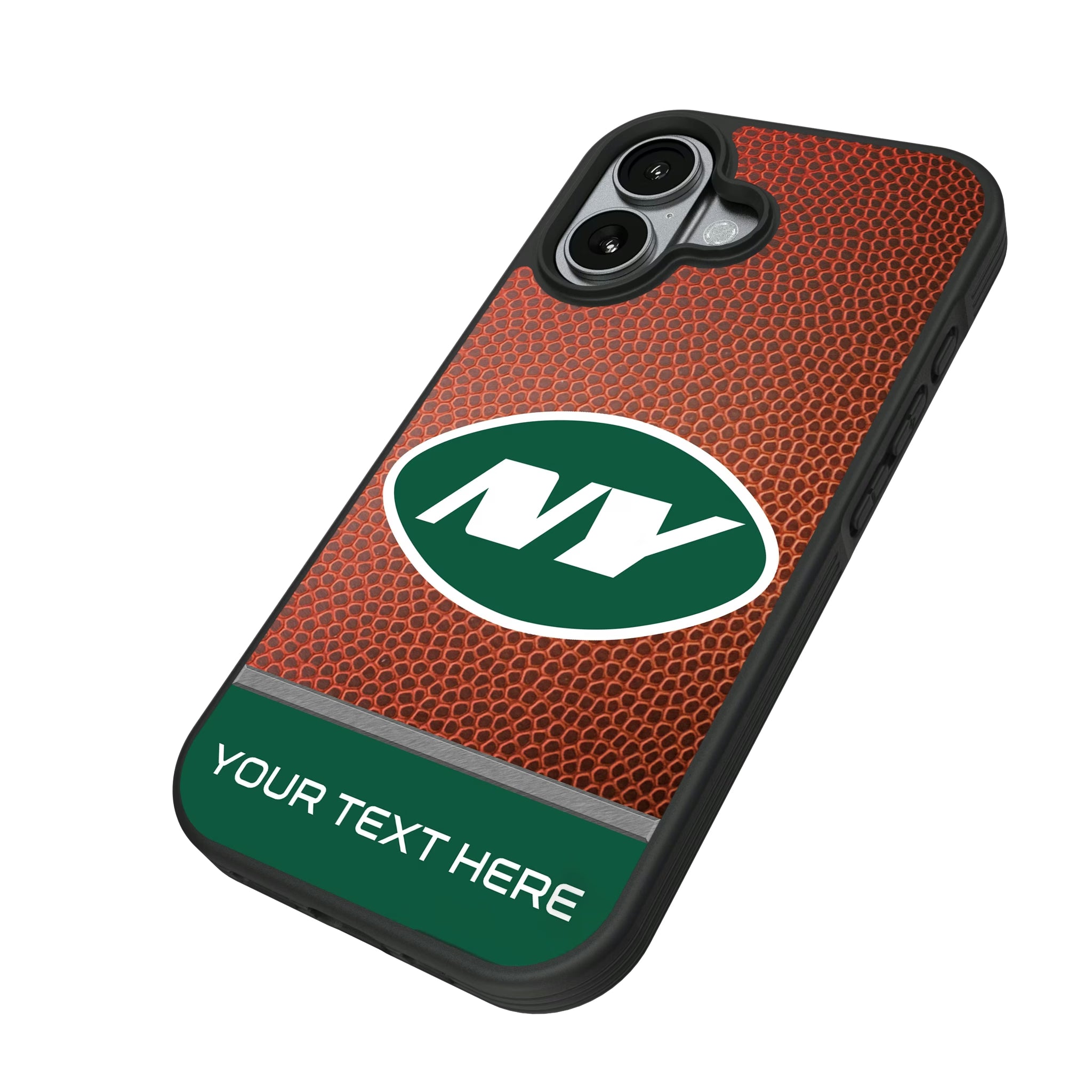 New York Jets Personalized Football iPhone Bump Phone Case for Apple iPhone - Isometric View#Device_iPhone 17