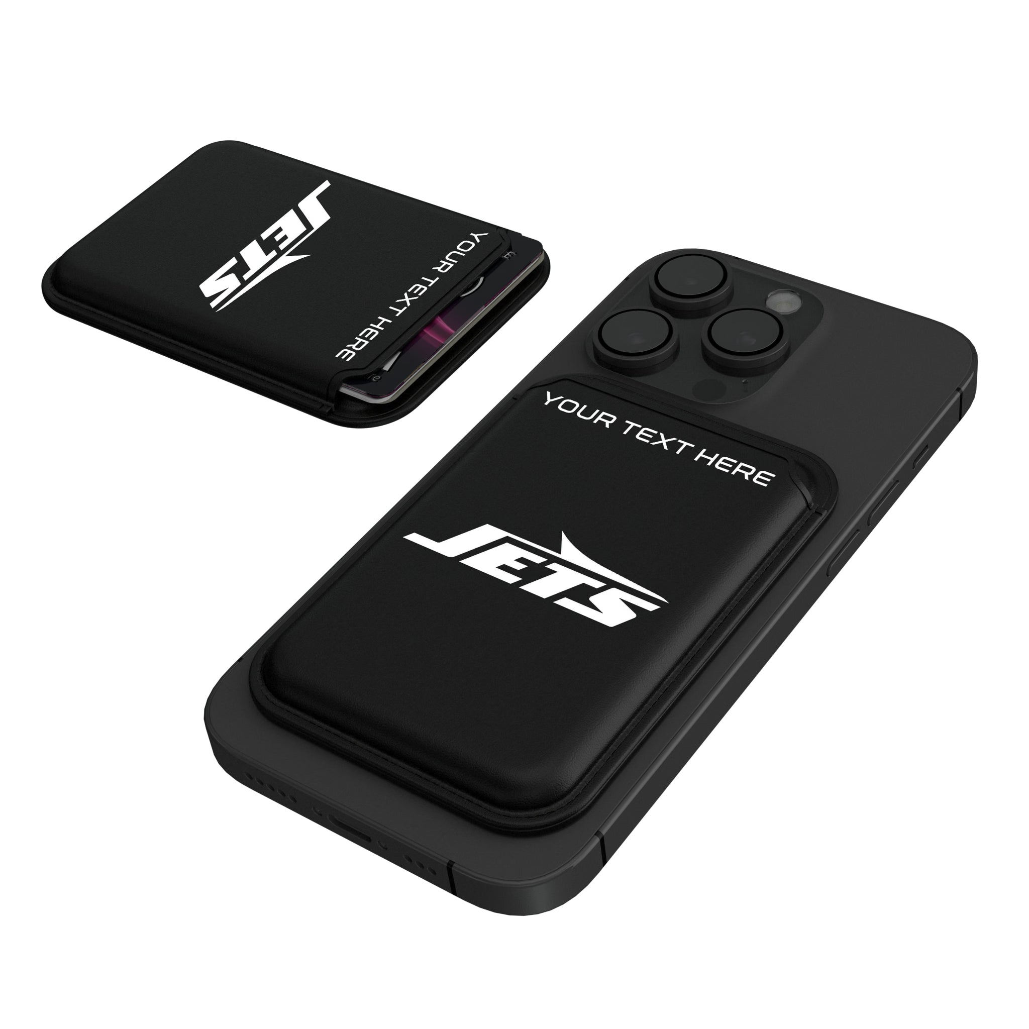 New York Jets Personalized Insignia Black Magnetic Credit Card Wallet