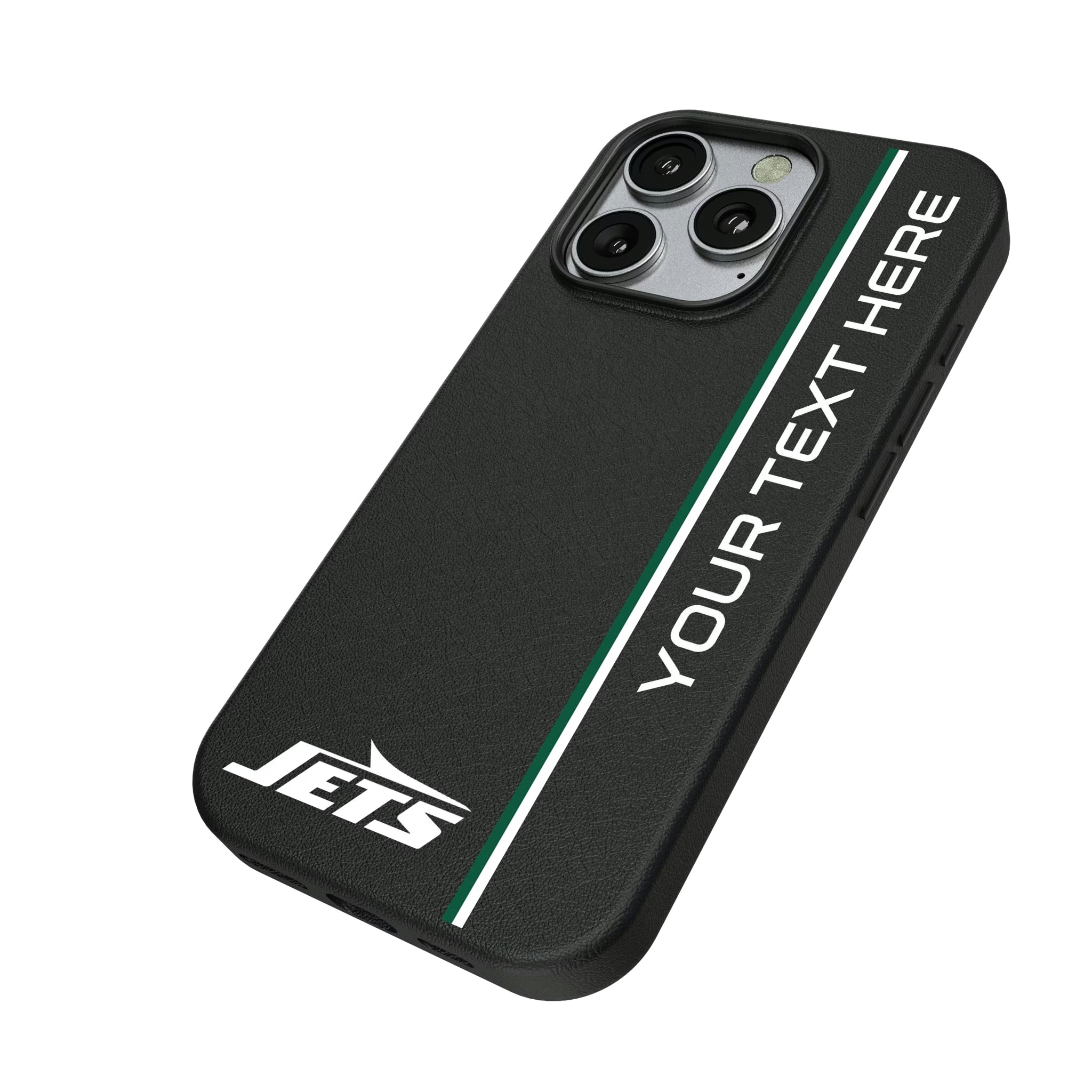 New York Jets Personalized Sidebard iPhone MagSafe Compatible Phone Case for Apple iPhone - Isometric View