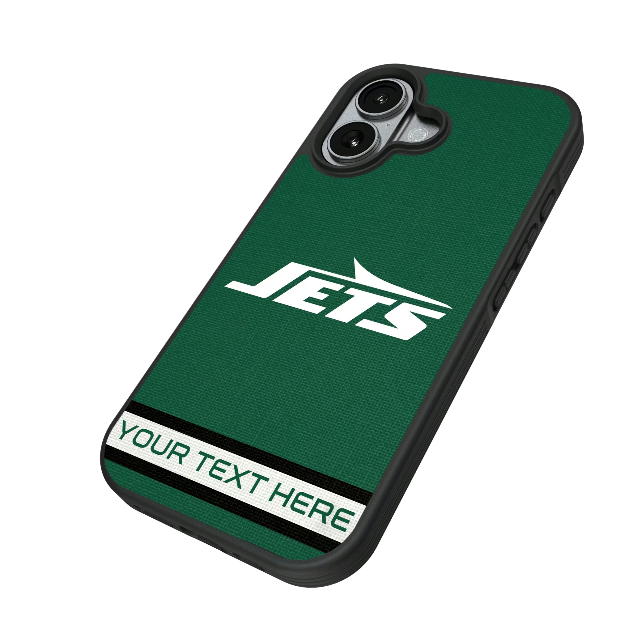 New York Jets Personalized Stripe iPhone Bump Phone Case for Apple iPhone - Isometric View#Device_iPhone 17