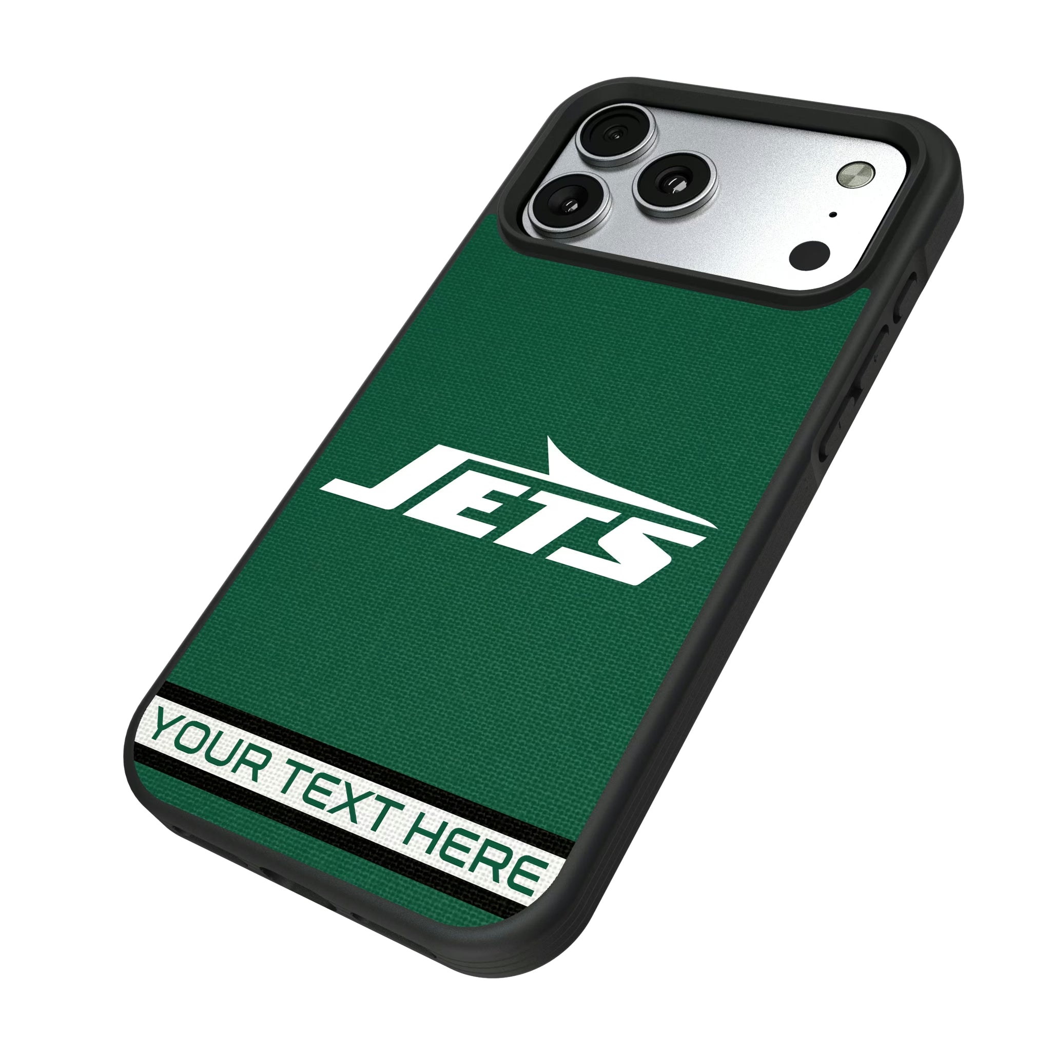 New York Jets Personalized Stripe iPhone Bump Phone Case for Apple iPhone - Isometric View#Device_iPhone 17 Pro Max