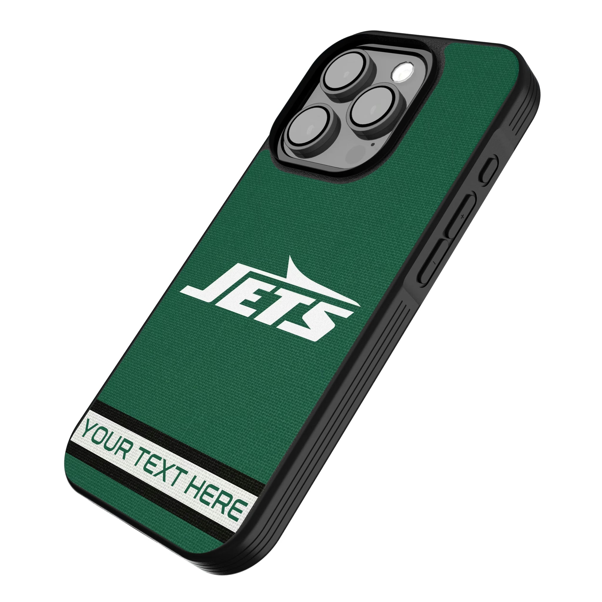 New York Jets Personalized Stripe iPhone Bump Phone Case for Apple iPhone - Isometric View