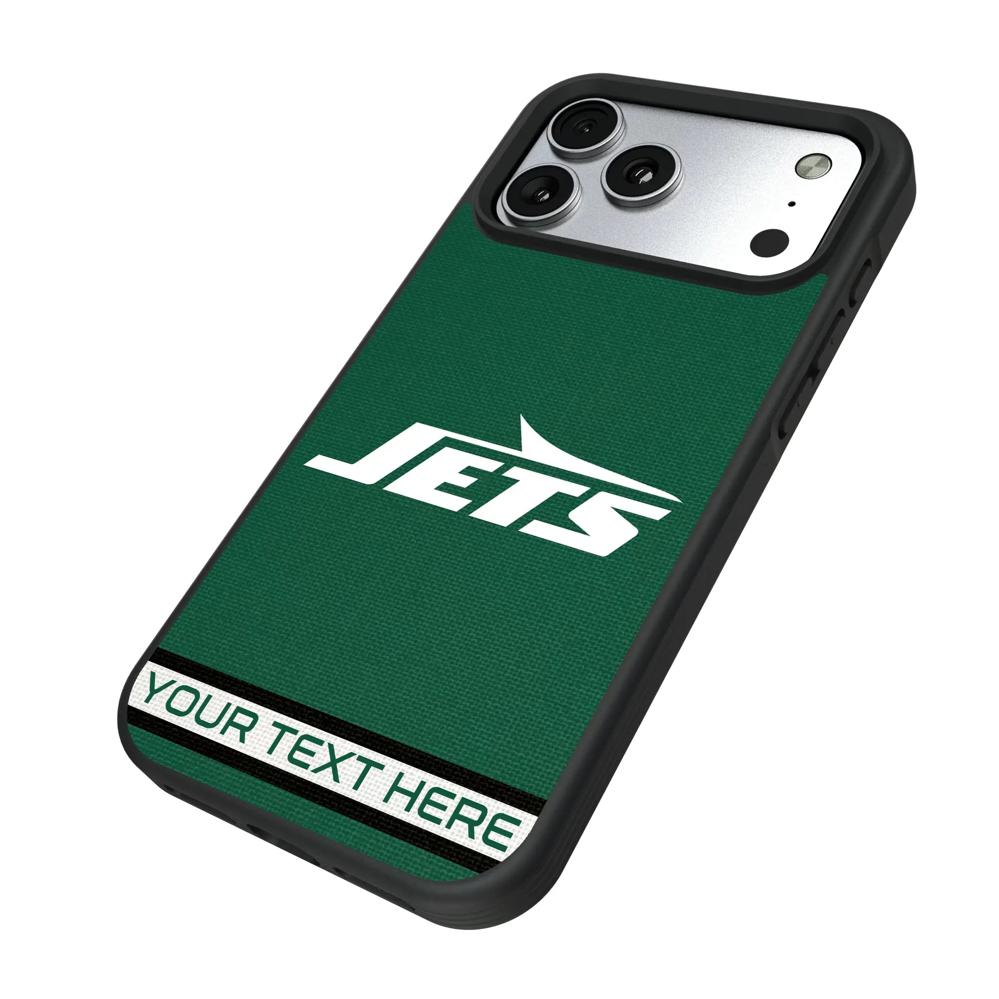 New York Jets Personalized Stripe iPhone Bump Phone Case for Apple iPhone - Isometric View#Device_iPhone 17 Pro Max