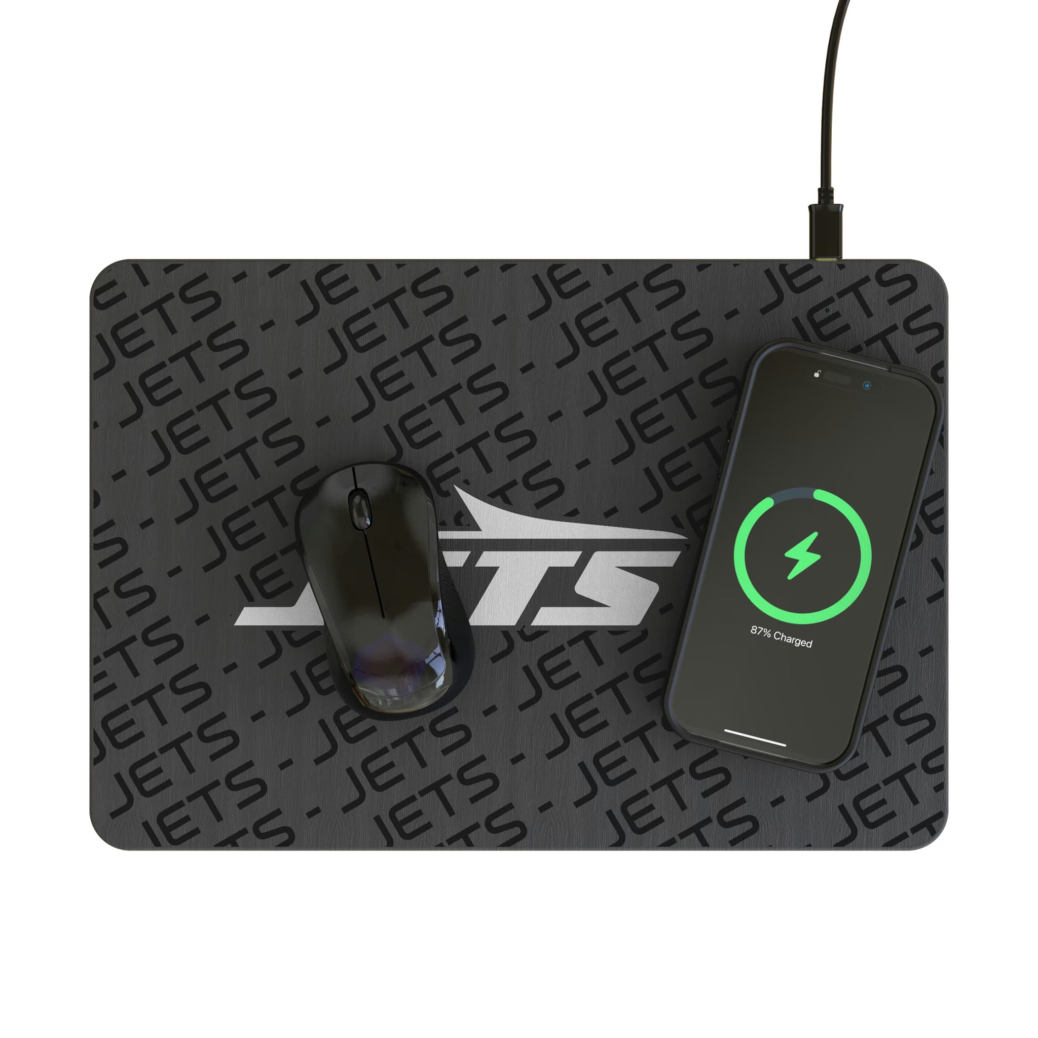 New York Jets Personalized Tilt 15-Watt Wireless Charger and Mouse Pad - Lifestyle