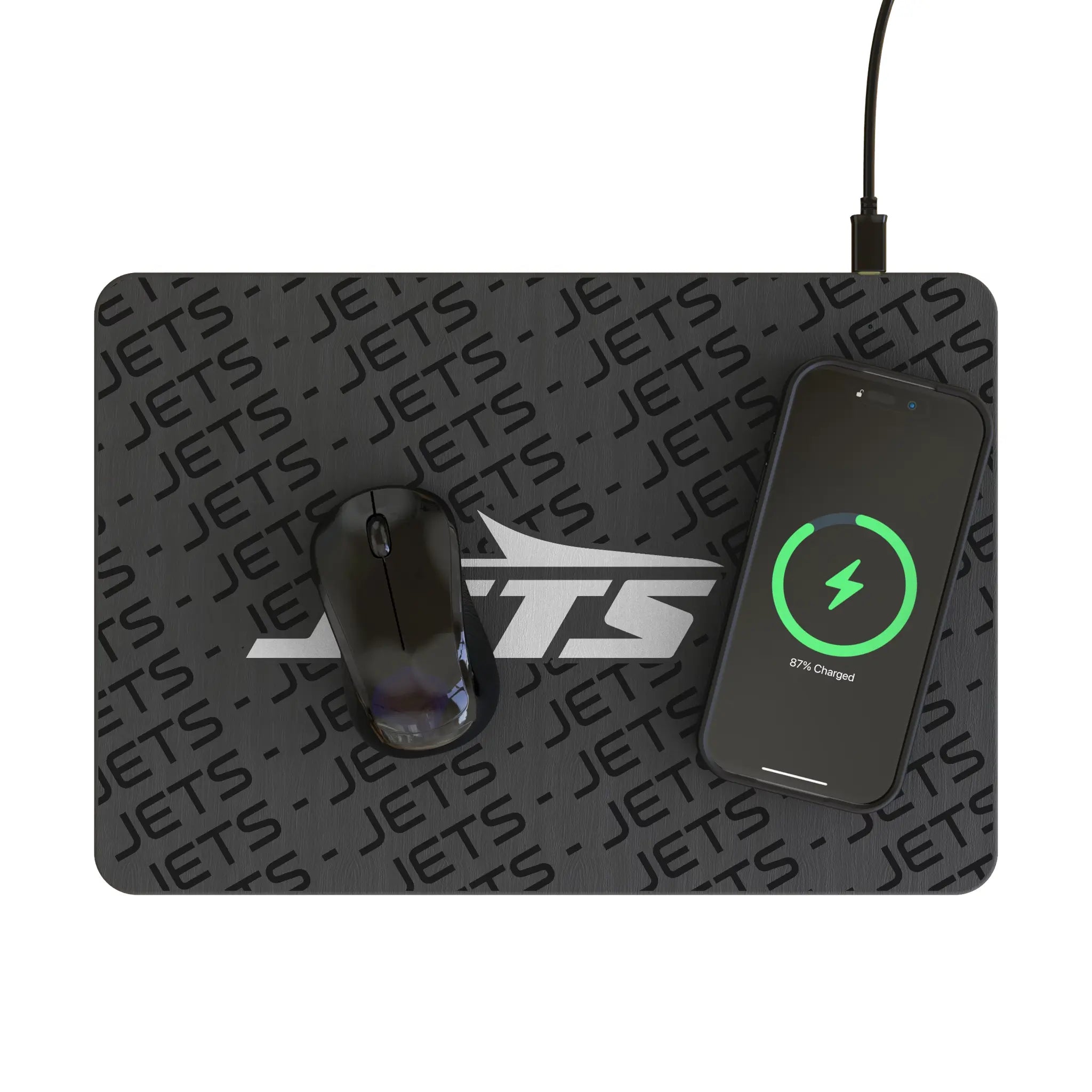 New York Jets Personalized Tilt 15-Watt Wireless Charger and Mouse Pad - Lifestyle