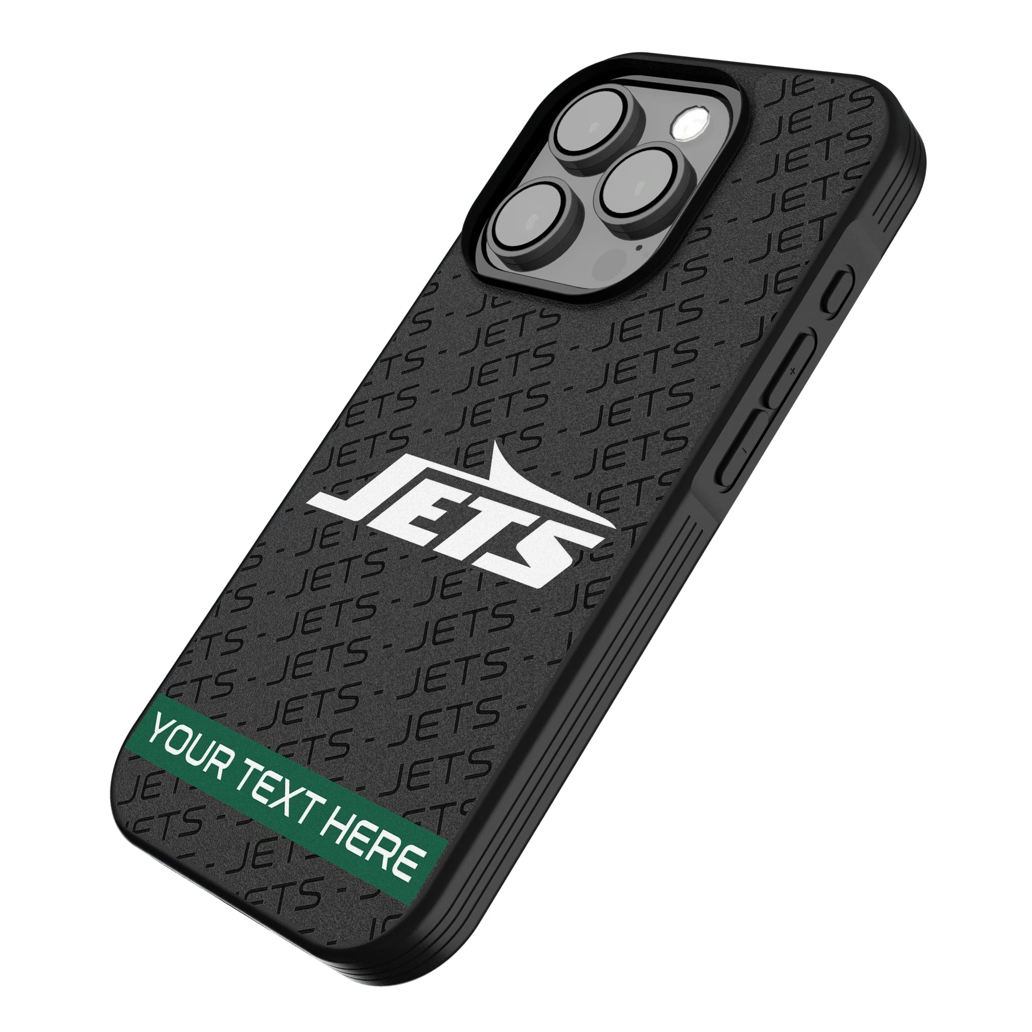 New York Jets Personalized Tilt iPhone Bump Phone Case for Apple iPhone - Isometric View