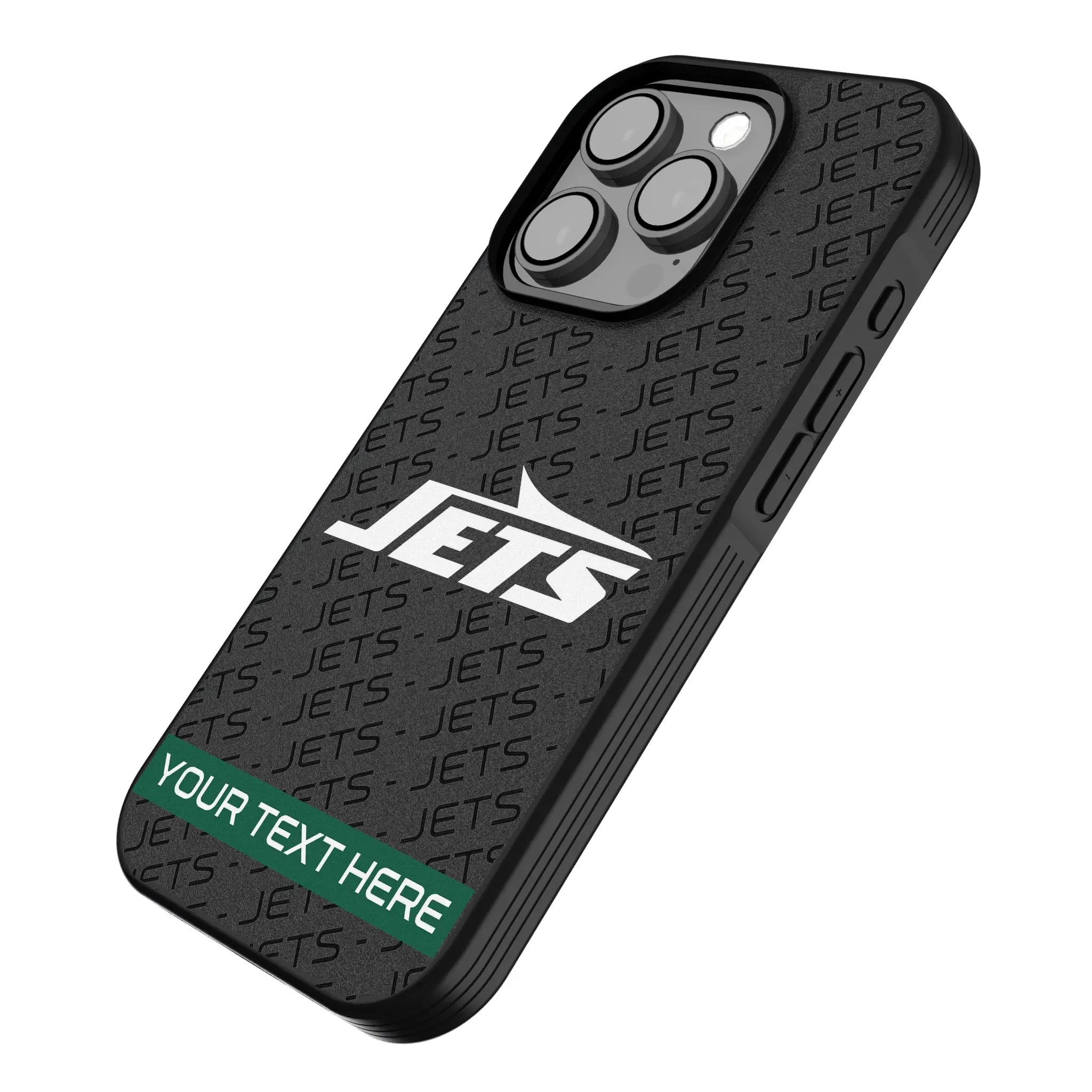 New York Jets Personalized Tilt iPhone Bump Phone Case for Apple iPhone - Isometric View