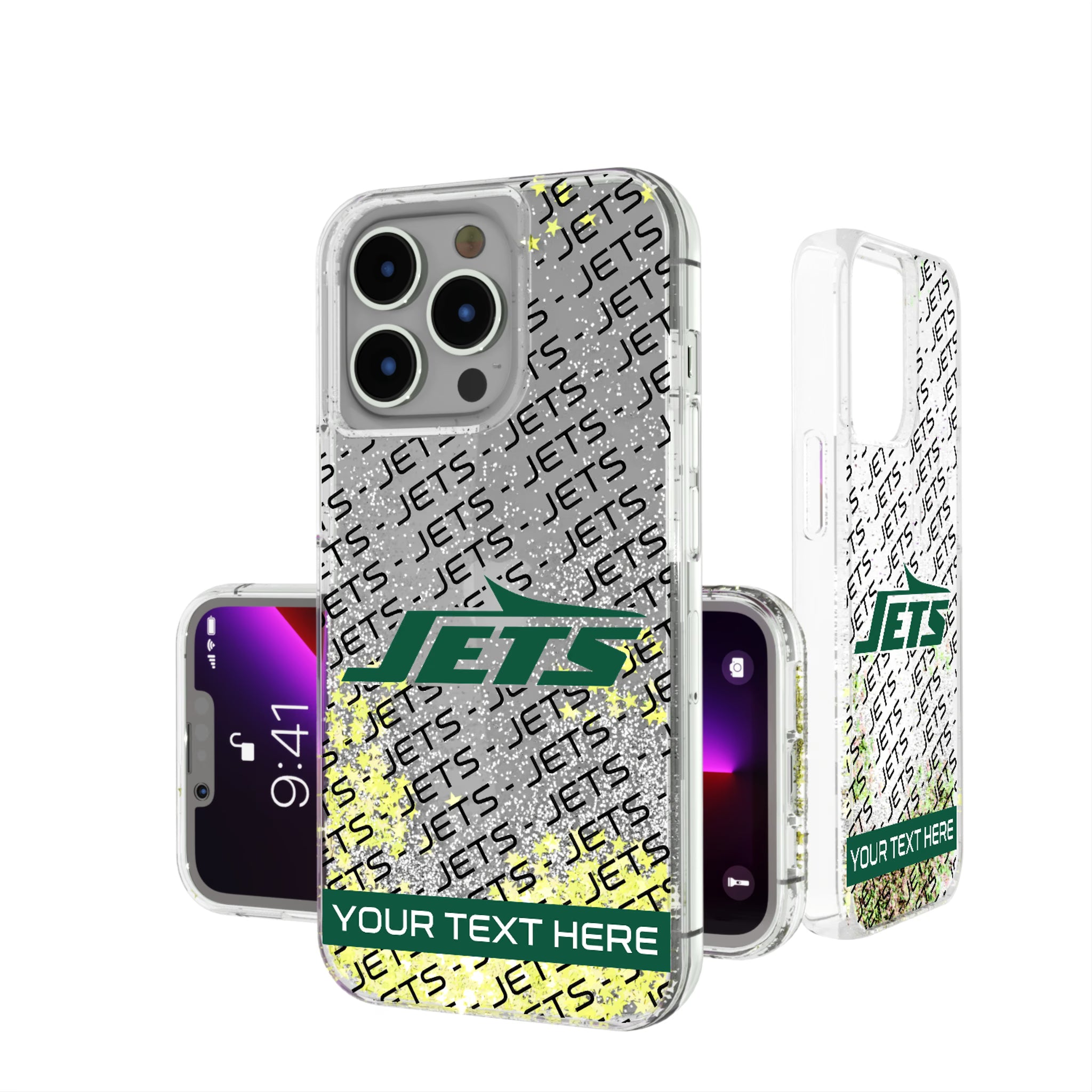 New York Jets Personalized Tilt iPhone Glitter Phone Case for Apple iPhone