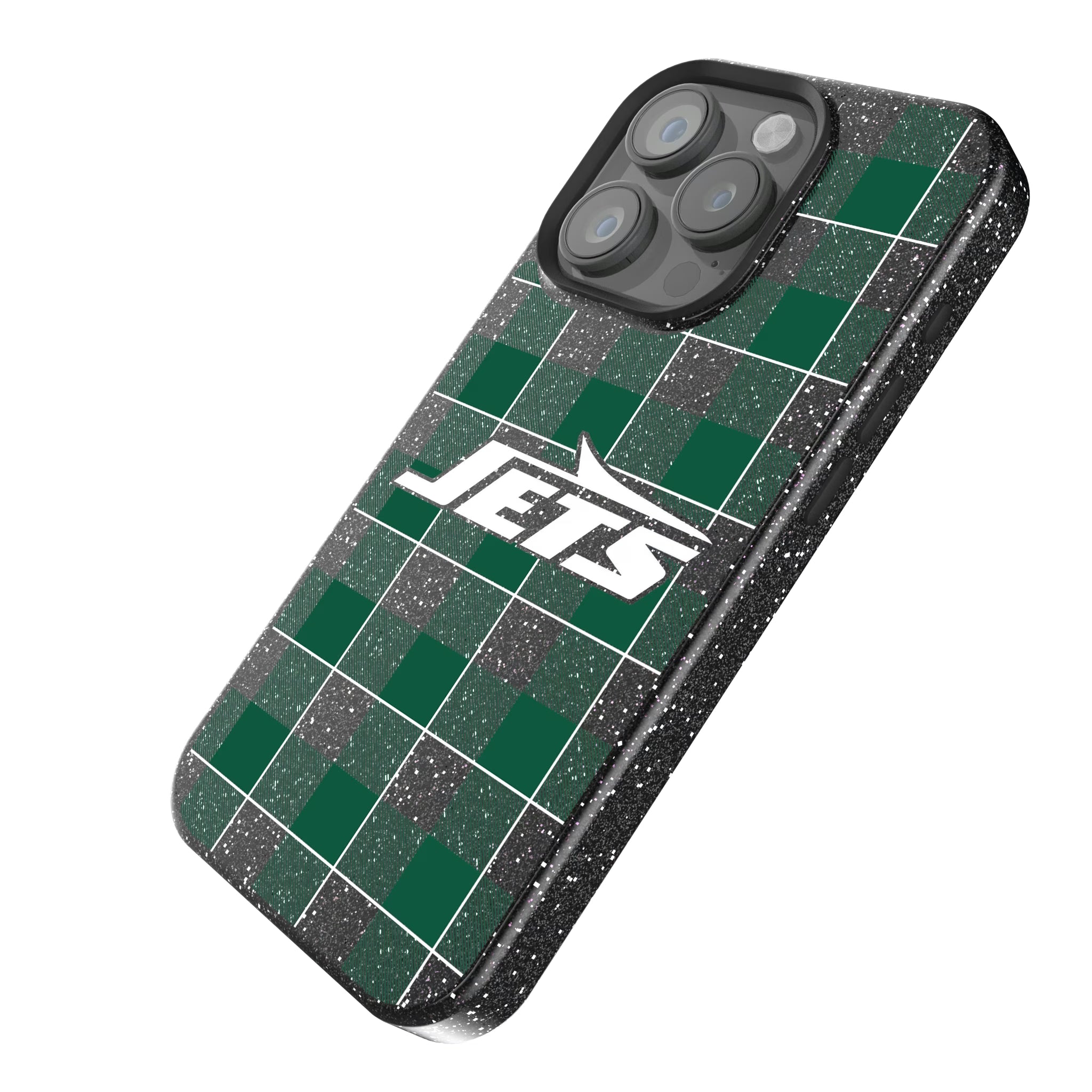 New York Jets Plaid iPhone Bling Phone Case for Apple iPhone - Isometric View