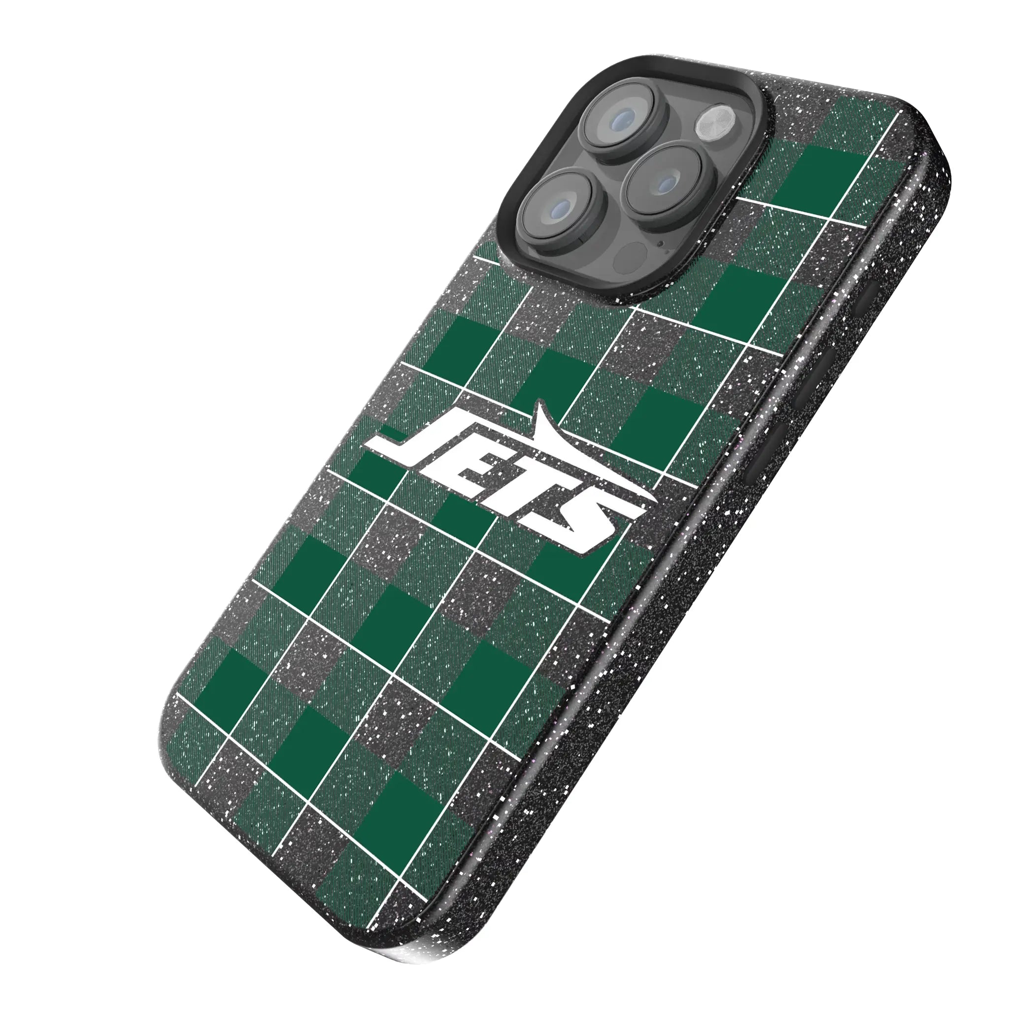 New York Jets Plaid iPhone Bling Phone Case for Apple iPhone - Isometric View