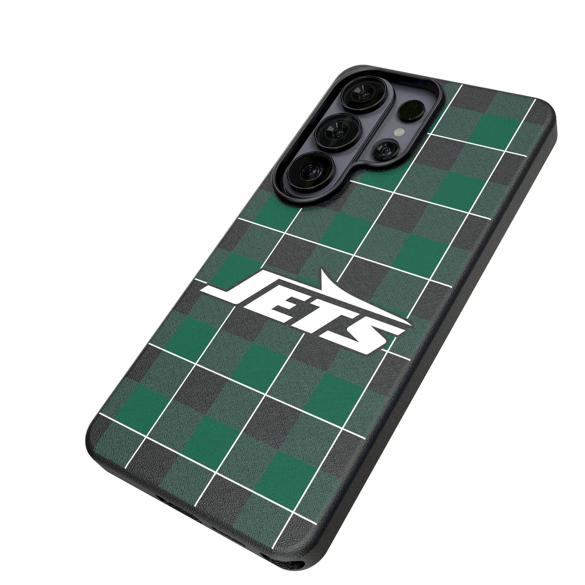 New York Jets Plaid Galaxy MagSafe Compatible Phone Case for Samsung Galaxy - Isometric View#Device_Galaxy S26 Ultra