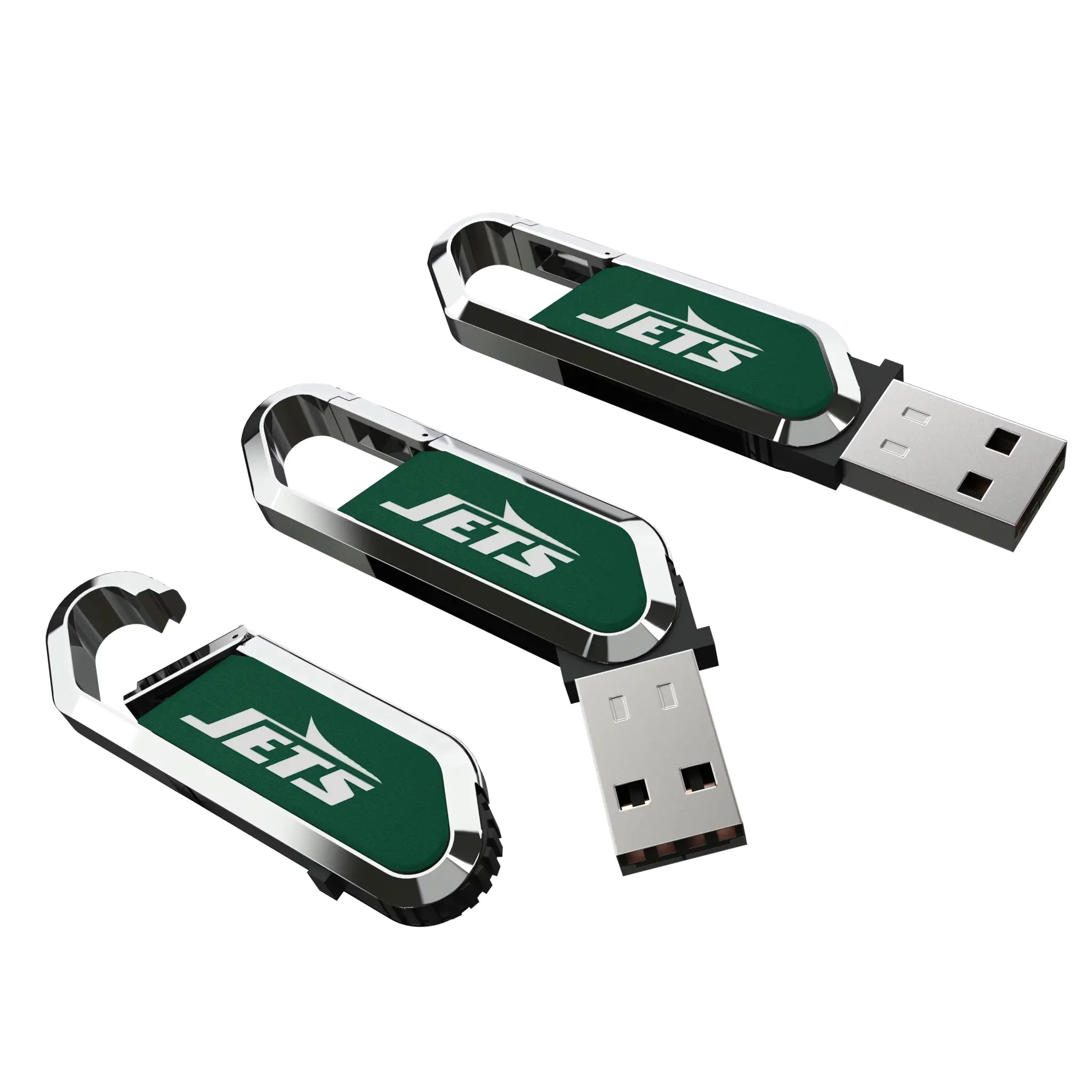 New York Jets Solid USB 64GB Clip Style Flash Drive