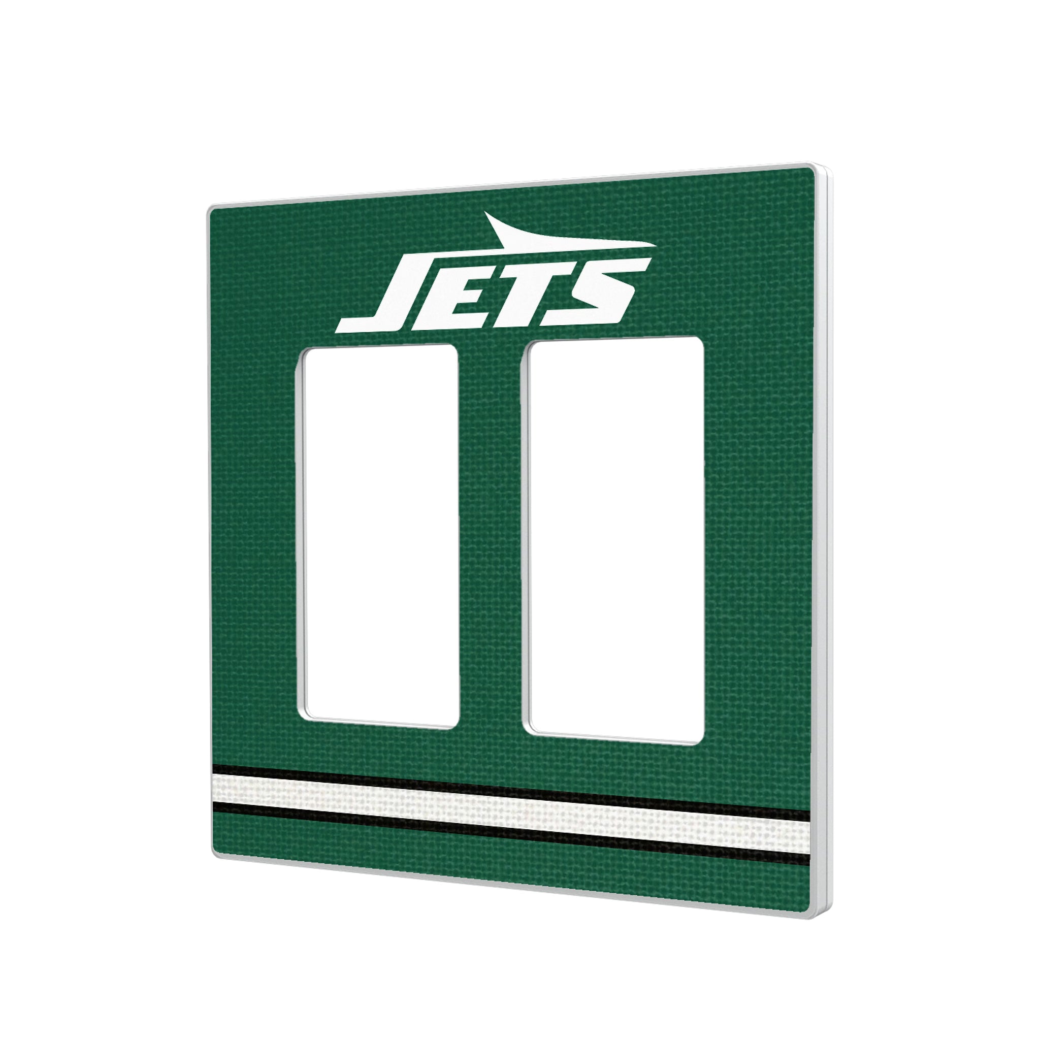 New York Jets Stripe Hidden-Screw Light Switch Plate#Style_Double Rocker