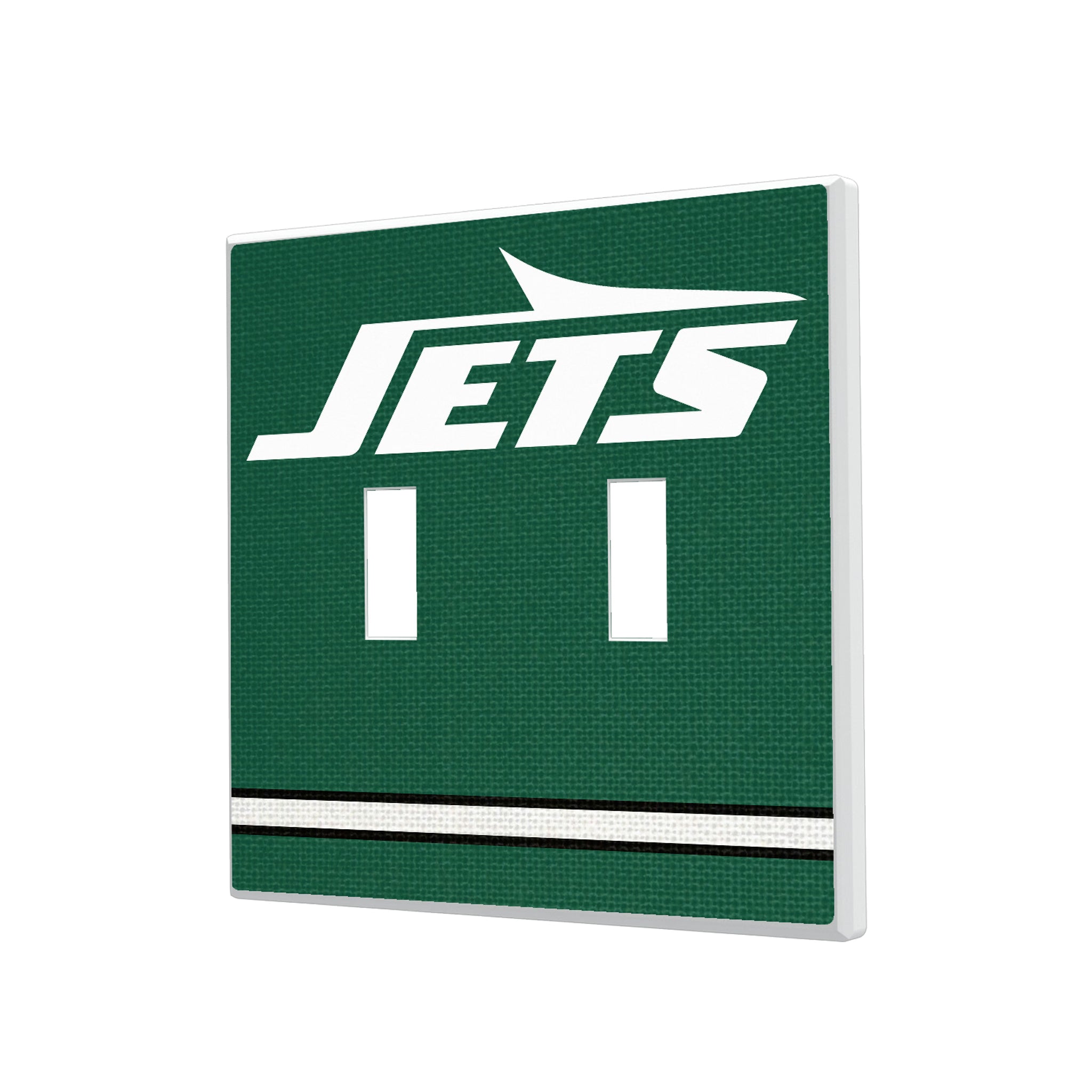 New York Jets Stripe Hidden-Screw Light Switch Plate#Style_Double Toggle