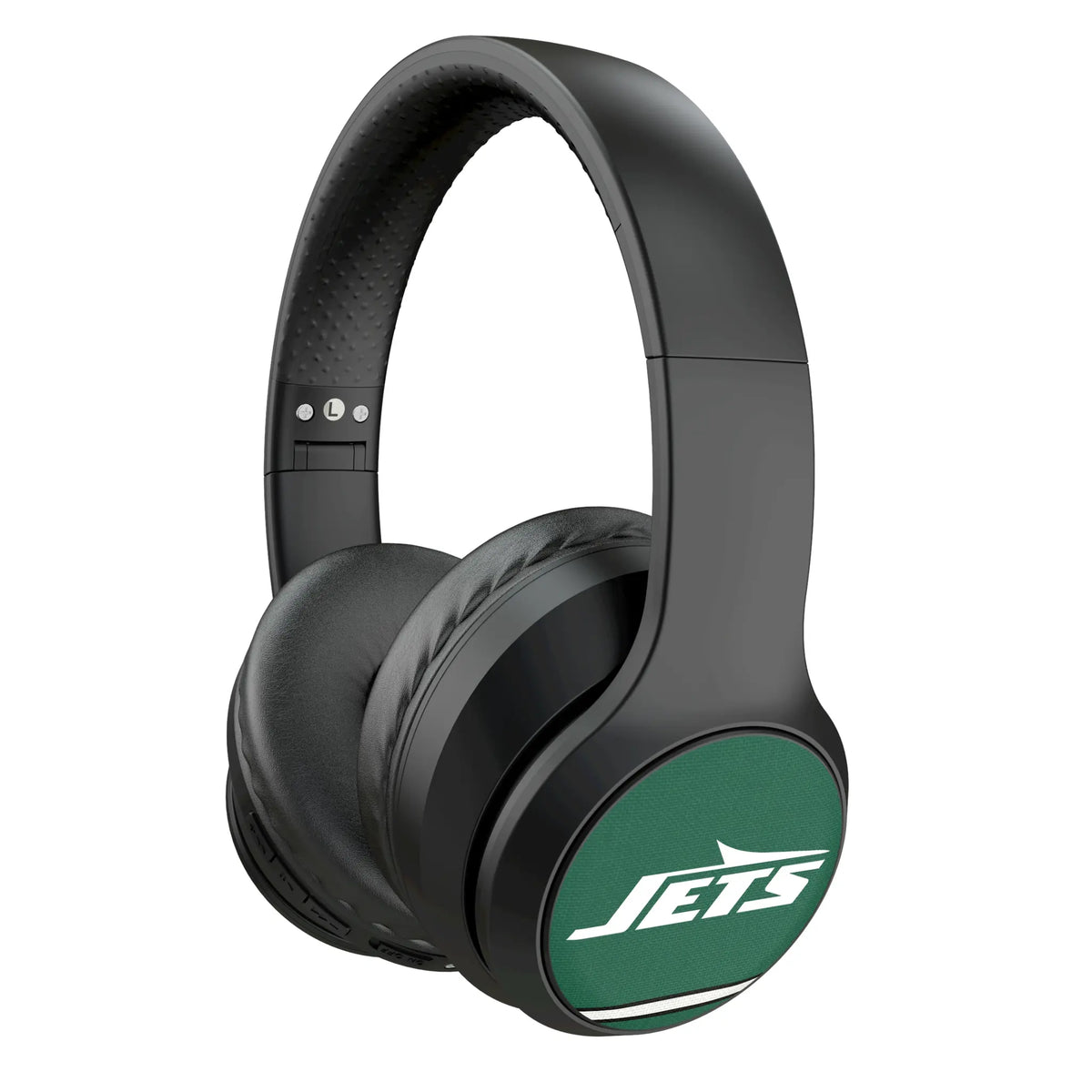 New York Jets Stripe Wireless Over-Ear Headphones With Case