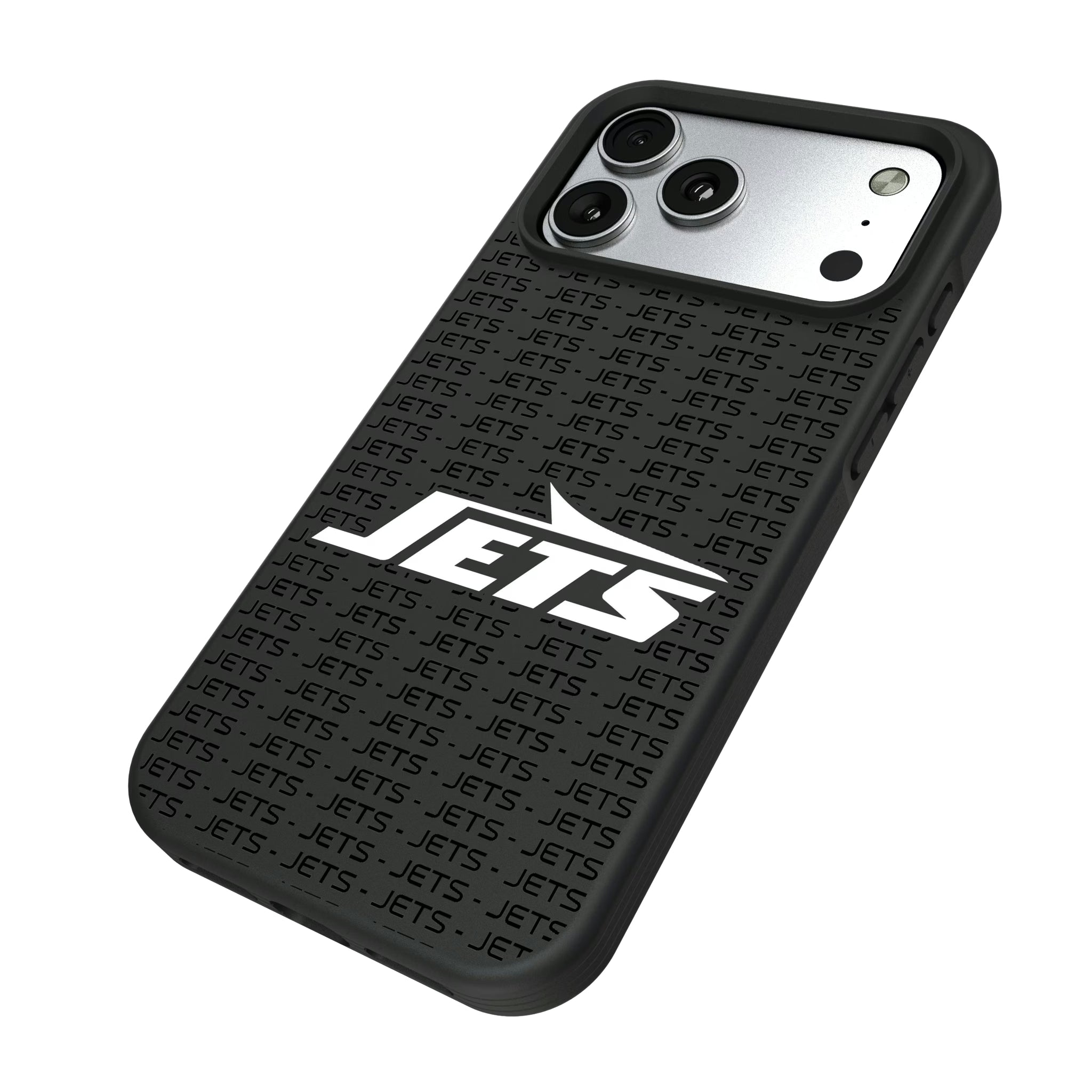 New York Jets Text Backdrop iPhone Bump Phone Case for Apple iPhone - Isometric View#Device_iPhone 17 Pro Max