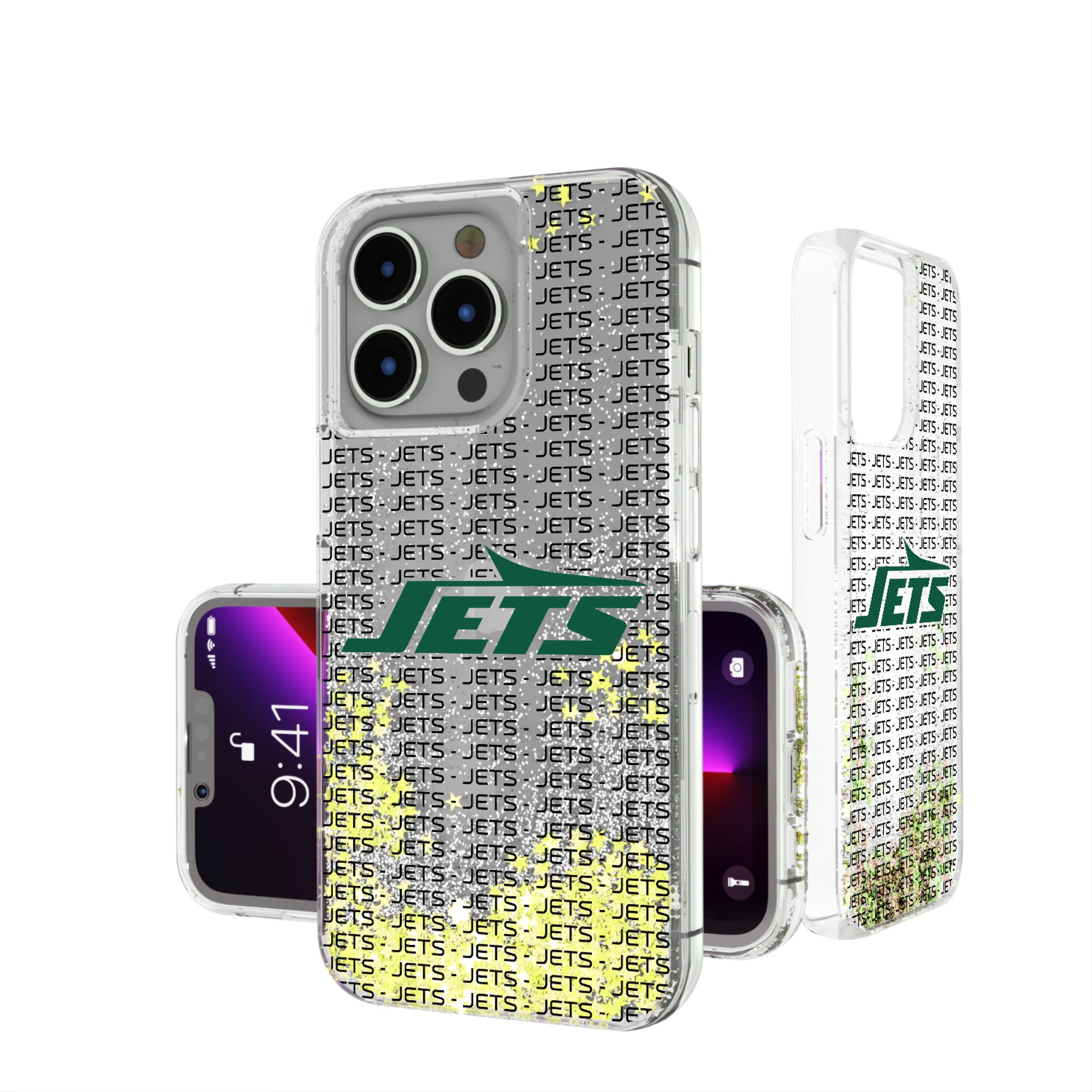 New York Jets Text Backdrop iPhone Glitter Phone Case for Apple iPhone