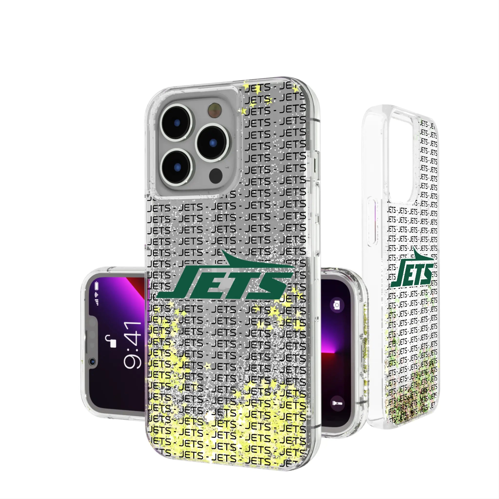 New York Jets Text Backdrop iPhone Glitter Phone Case for Apple iPhone
