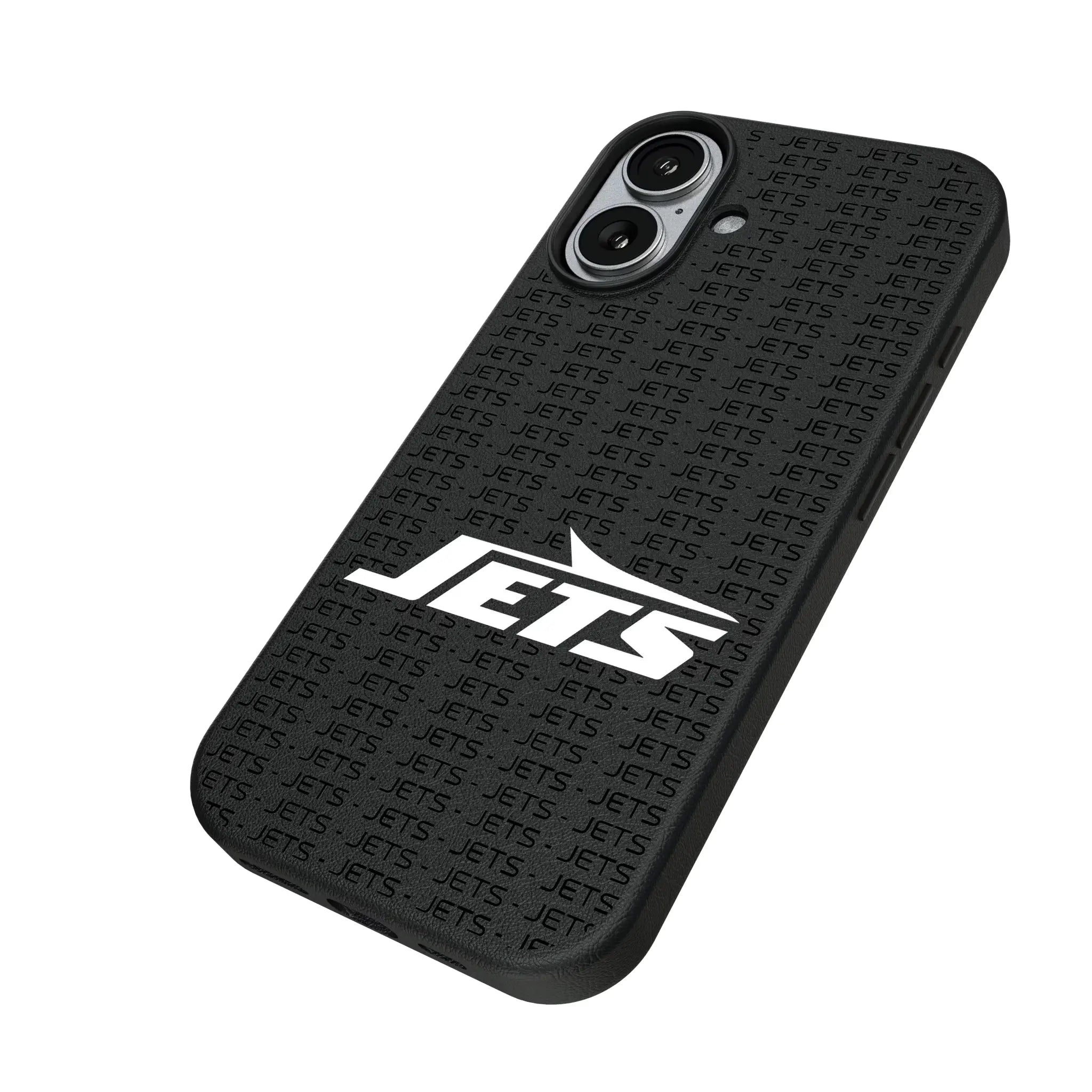 New York Jets Text Backdrop iPhone MagSafe Compatible Phone Case for Apple iPhone - Isometric View#Device_iPhone 17