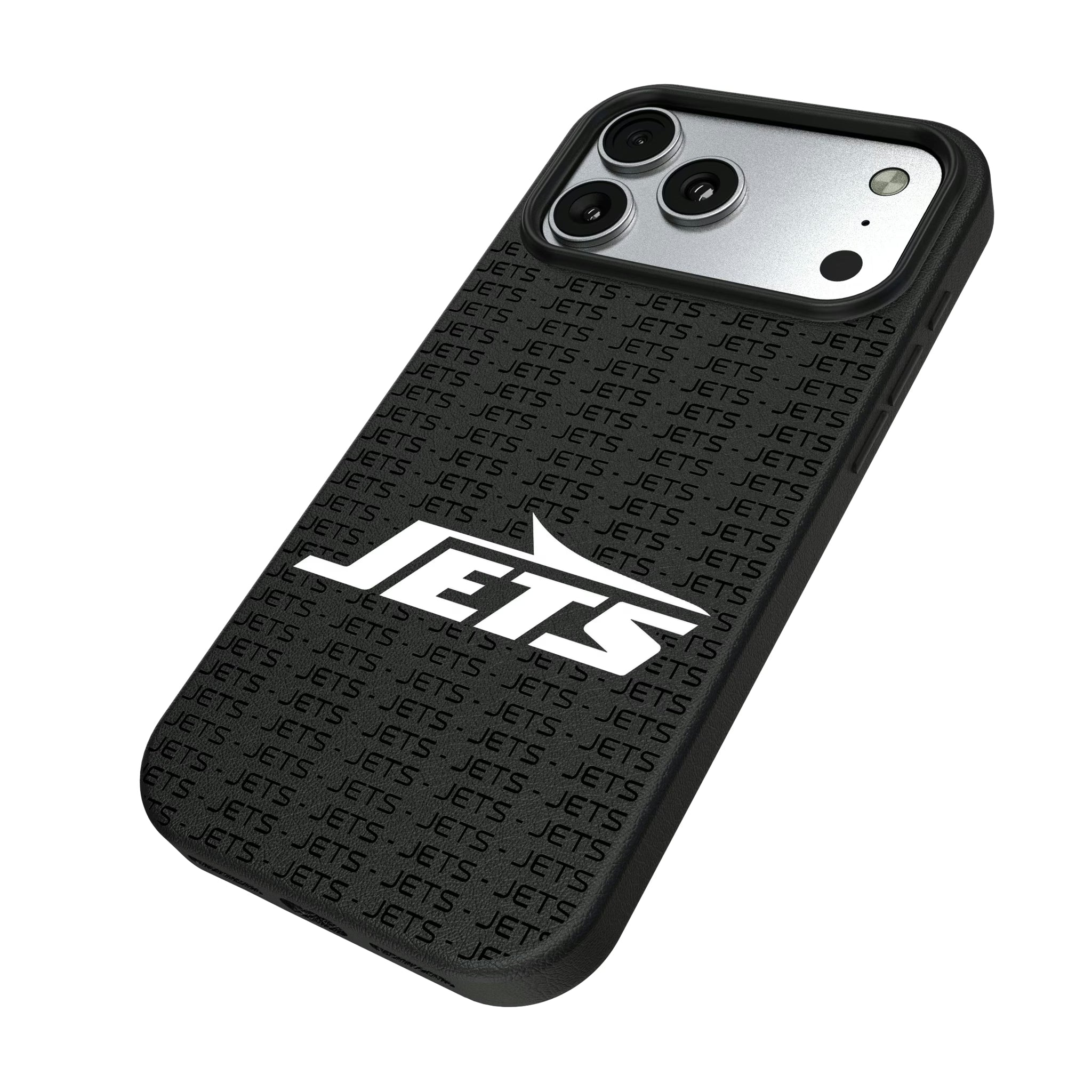 New York Jets Text Backdrop iPhone MagSafe Compatible Phone Case for Apple iPhone - Isometric View#Device_iPhone 17 Pro Max