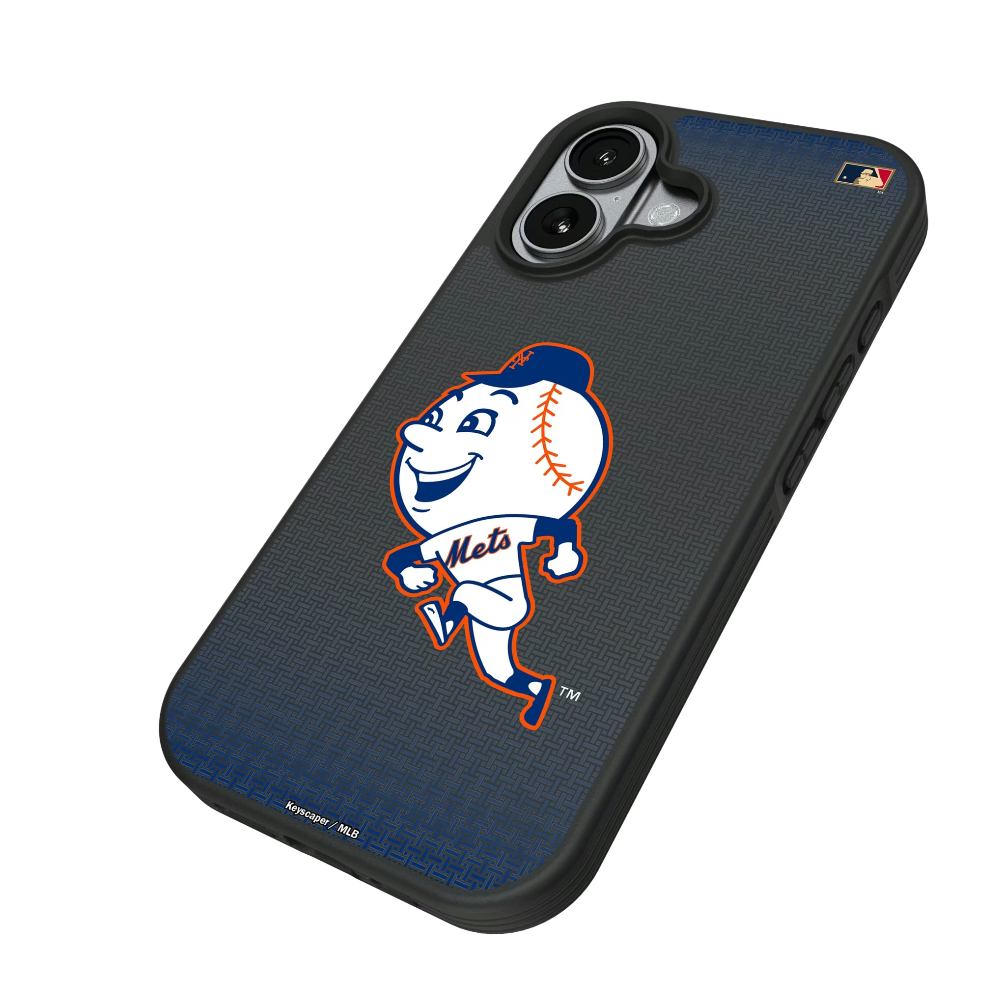 New York Mets 2014 - Cooperstown Collection Linen iPhone Bump Phone Case for Apple iPhone - Isometric View#Device_iPhone 17