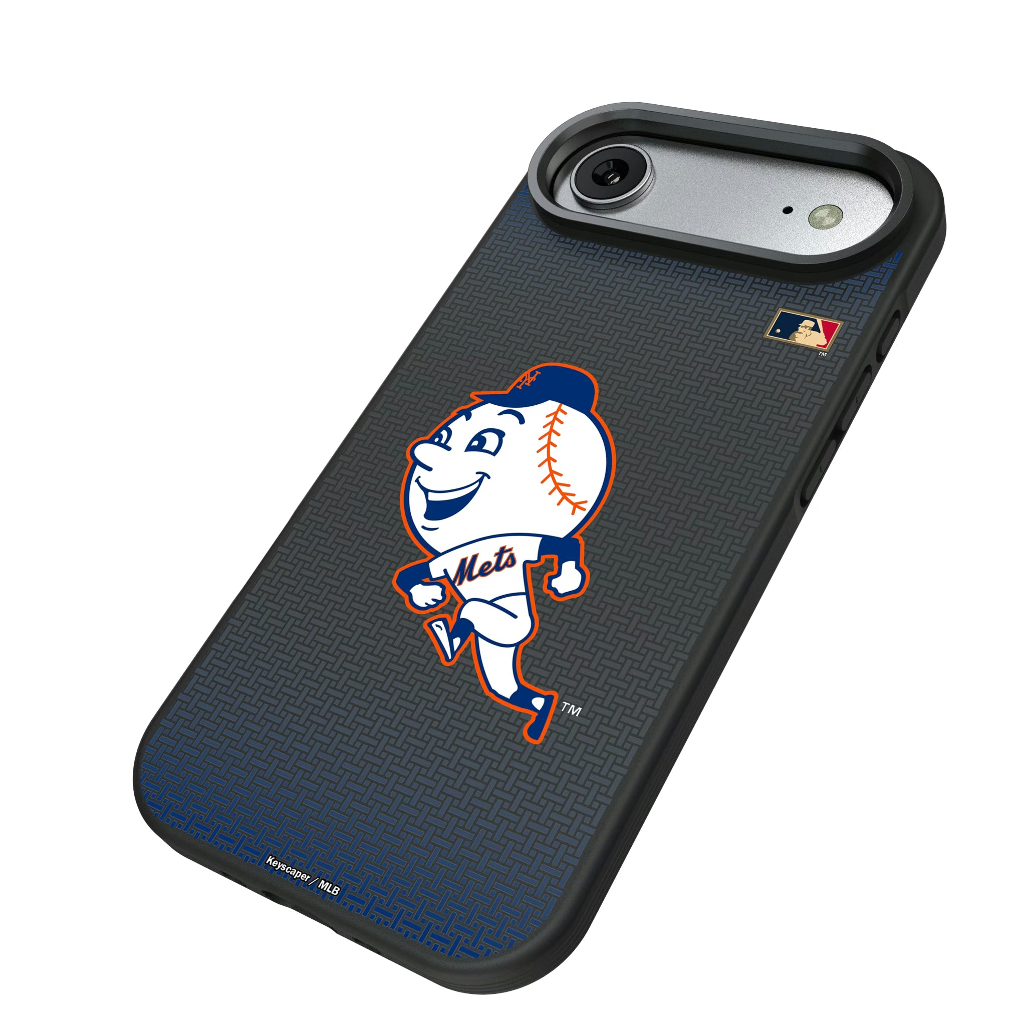 New York Mets 2014 - Cooperstown Collection Linen iPhone Bump Phone Case for Apple iPhone - Isometric View#Device_iPhone Air