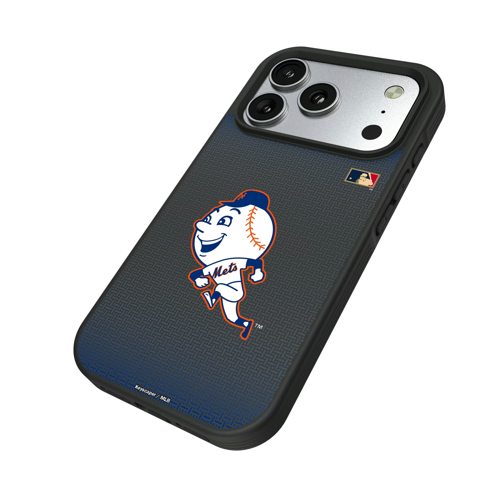 New York Mets 2014 - Cooperstown Collection Linen iPhone Bump Phone Case for Apple iPhone - Isometric View#Device_iPhone 17 Pro