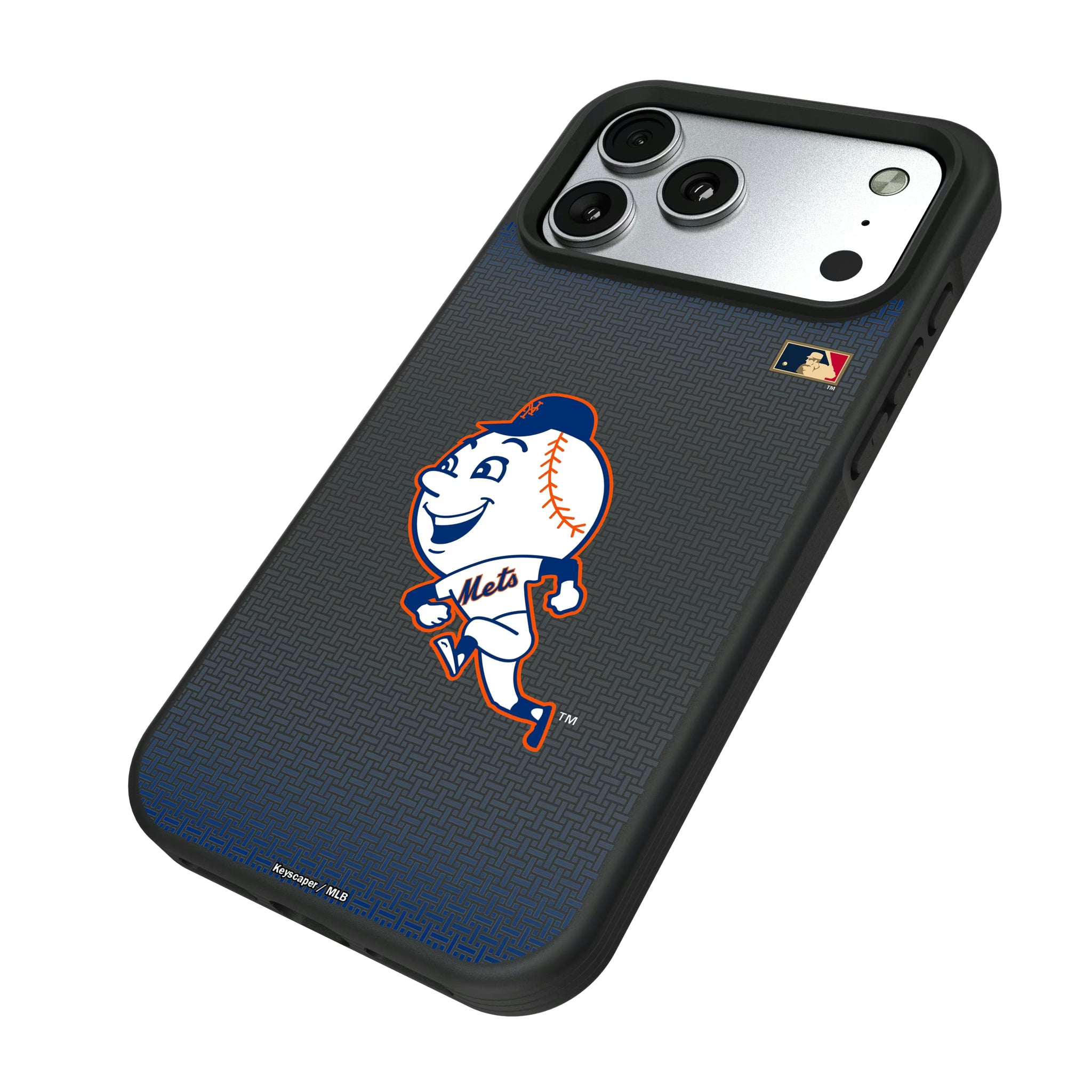 New York Mets 2014 - Cooperstown Collection Linen iPhone Bump Phone Case for Apple iPhone - Isometric View#Device_iPhone 17 Pro Max