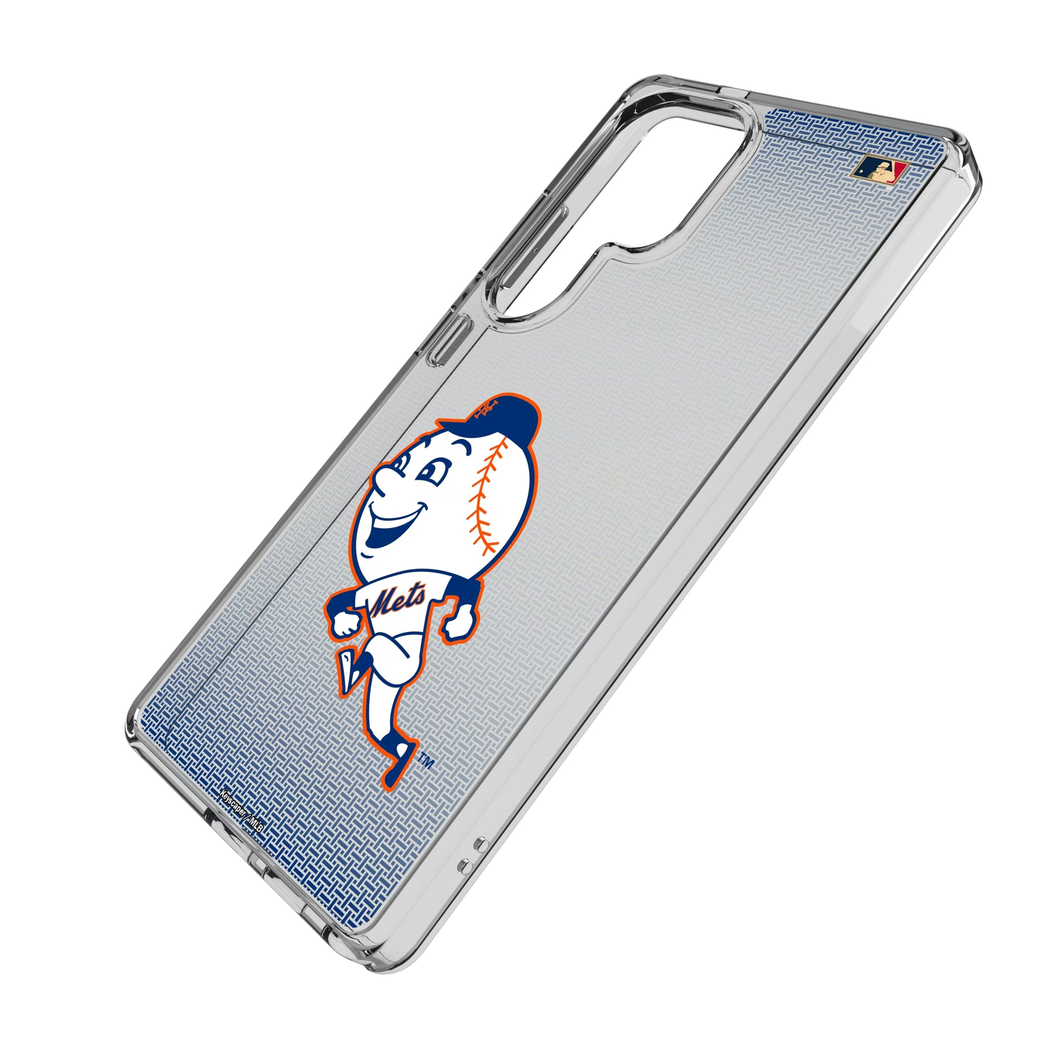 New York Mets 2014 - Cooperstown Collection Linen Galaxy Clear Phone Case for Samsung Galaxy - Isometric View