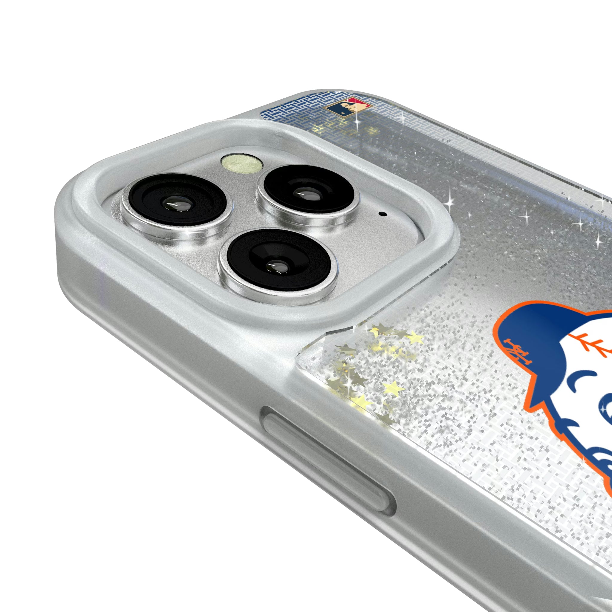 New York Mets 2014 - Cooperstown Collection Linen iPhone Glitter Phone Case for Apple iPhone - Detail#Device_iPhone 16 Pro