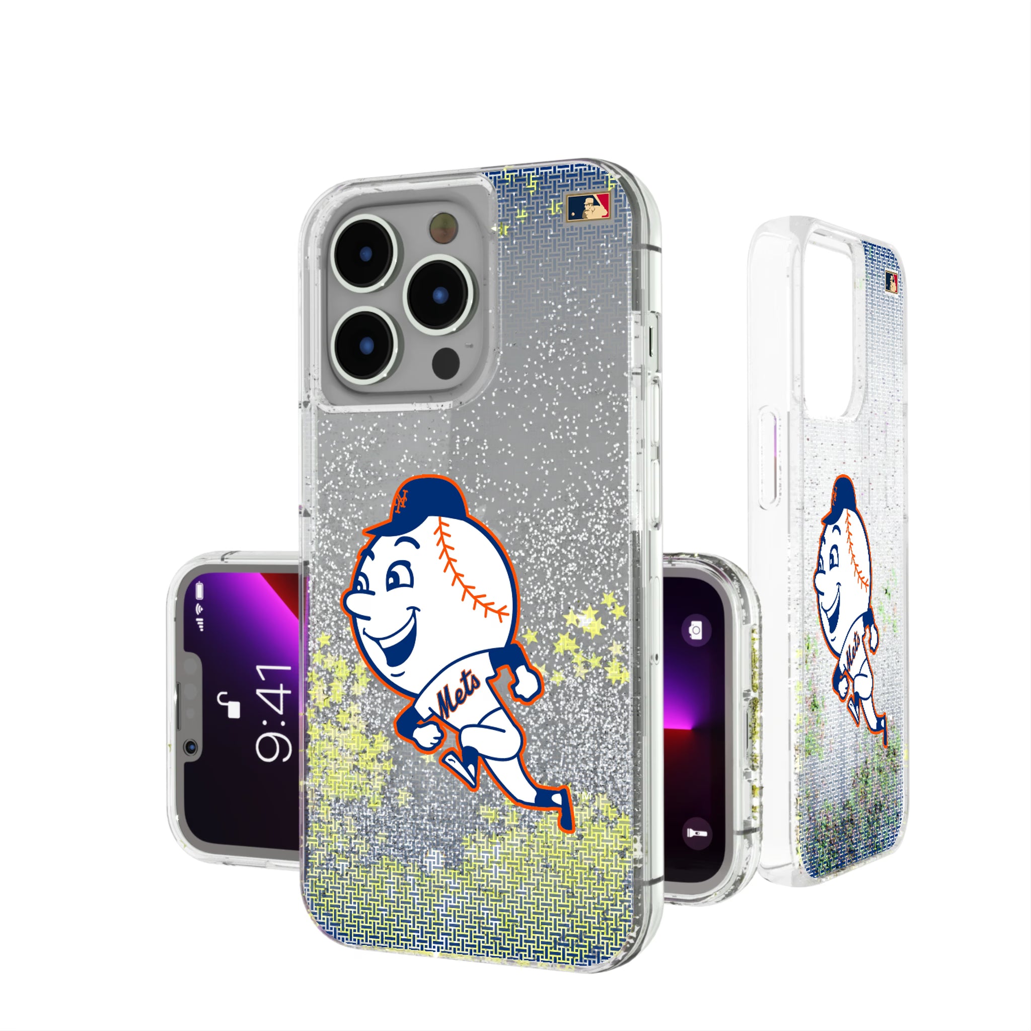 New York Mets 2014 - Cooperstown Collection Linen iPhone Glitter Phone Case for Apple iPhone