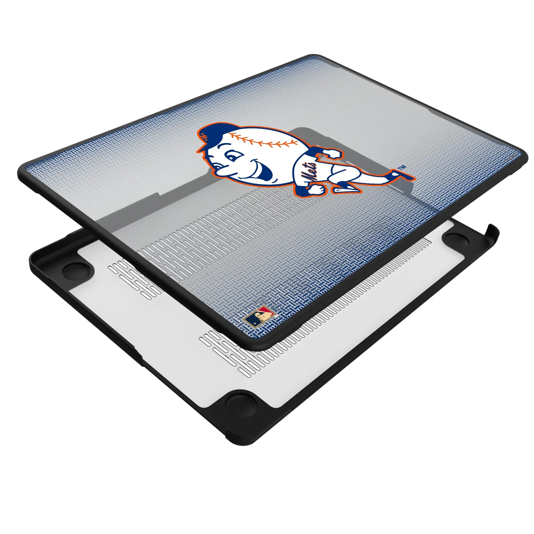 New York Mets 2014 - Cooperstown Collection Linen MacBook Laptop Case for Apple MacBook - Isometric View