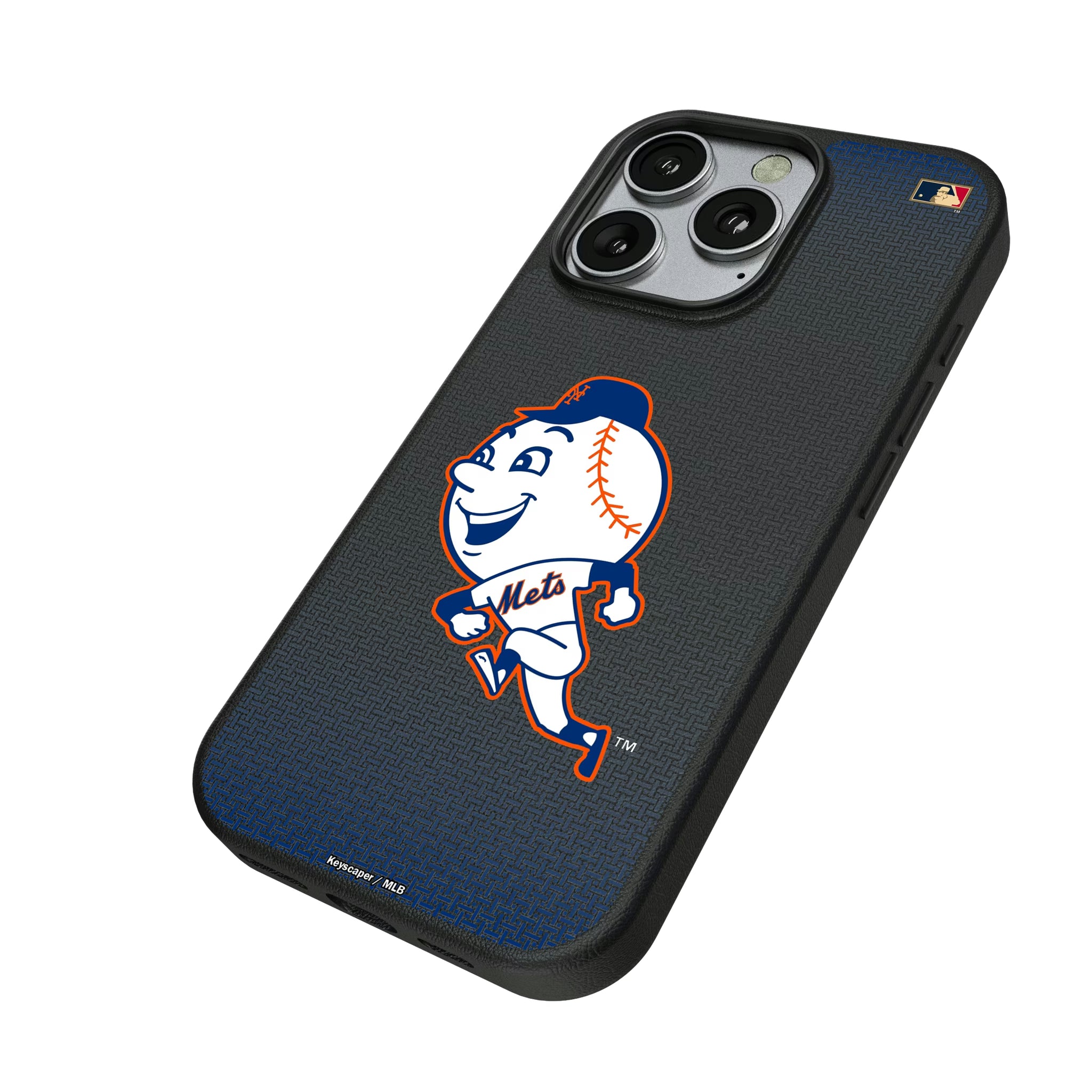 New York Mets 2014 - Cooperstown Collection Linen iPhone MagSafe Compatible Phone Case for Apple iPhone - Isometric View