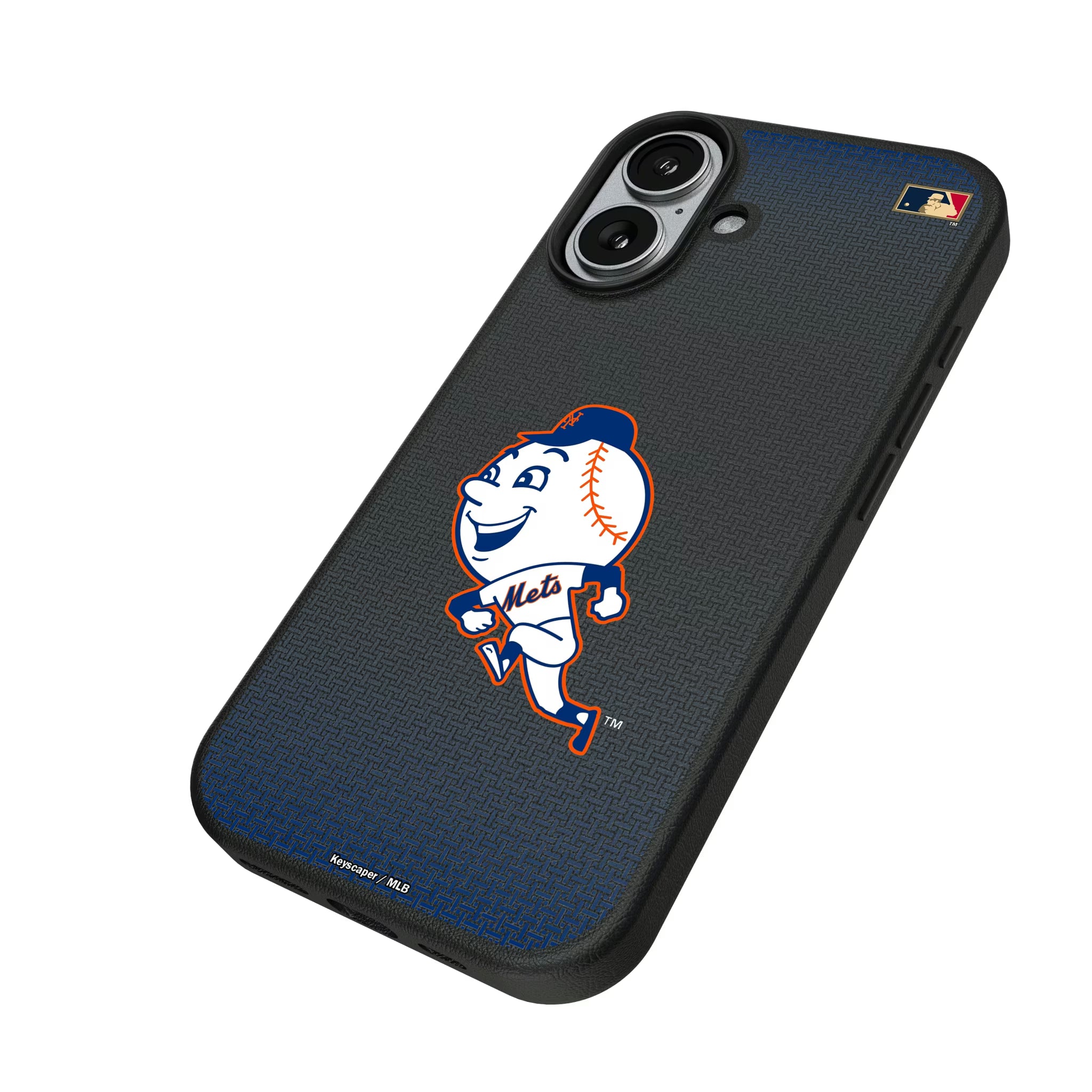 New York Mets 2014 - Cooperstown Collection Linen iPhone MagSafe Compatible Phone Case for Apple iPhone - Isometric View#Device_iPhone 17