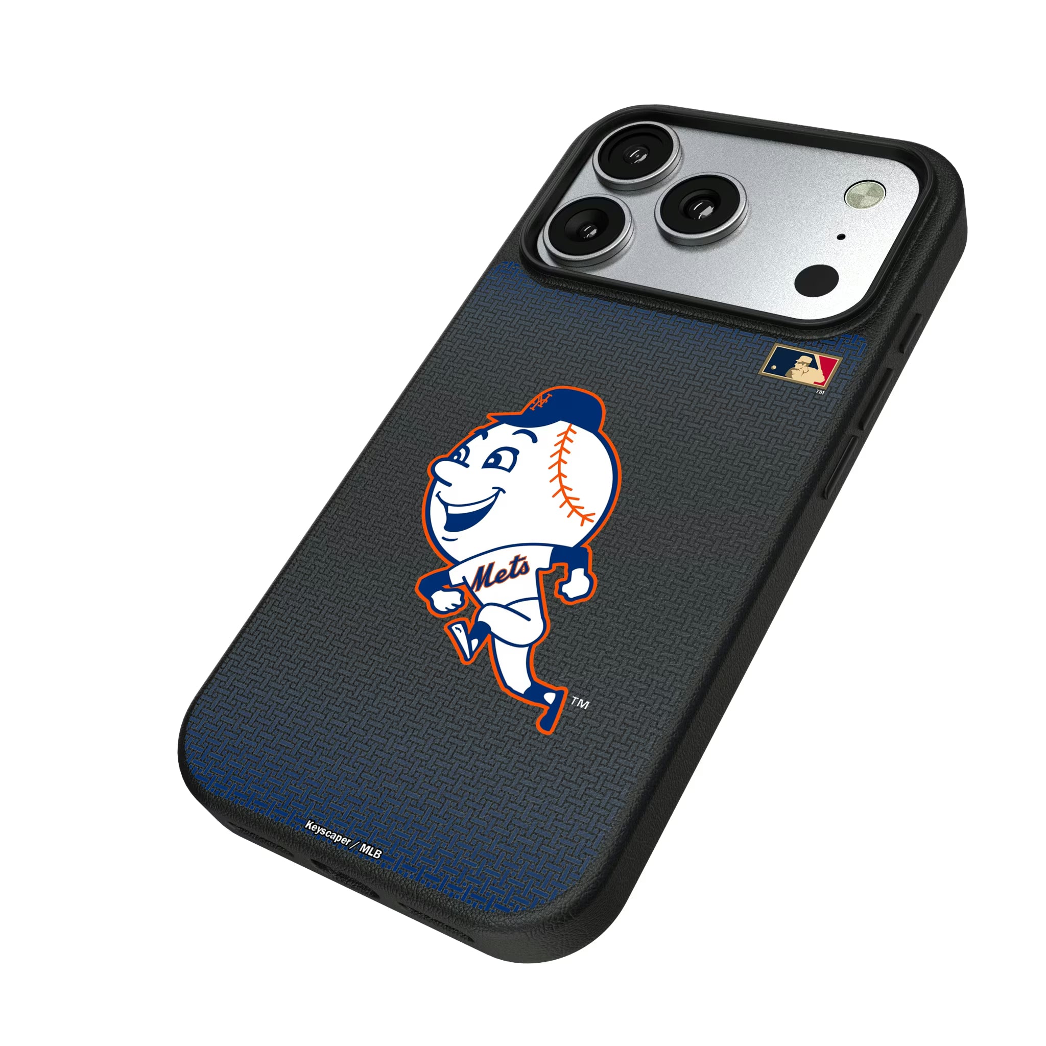 New York Mets 2014 - Cooperstown Collection Linen iPhone MagSafe Compatible Phone Case for Apple iPhone - Isometric View#Device_iPhone 17 Pro