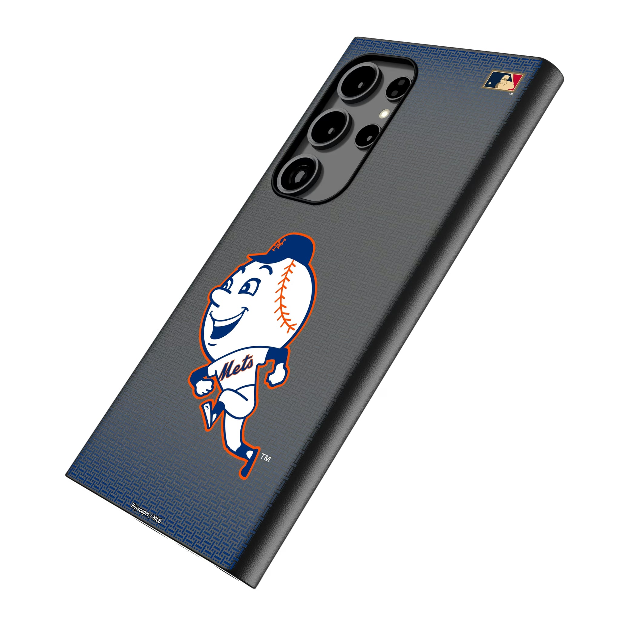 New York Mets 2014 - Cooperstown Collection Linen Galaxy MagSafe Compatible Phone Case for Samsung Galaxy - Isometric View