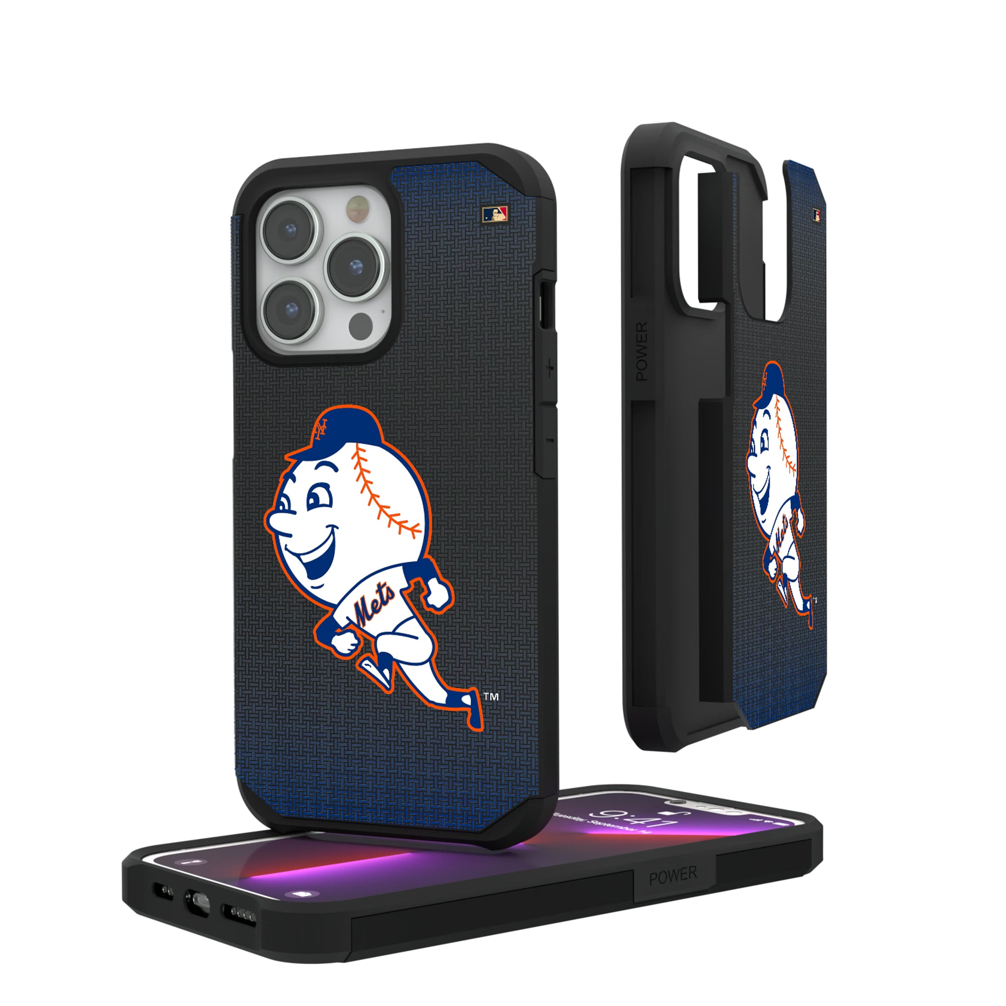 New York Mets 2014 - Cooperstown Collection Linen iPhone Rugged Phone Case for Apple iPhone#Device_iPhone 13 Pro