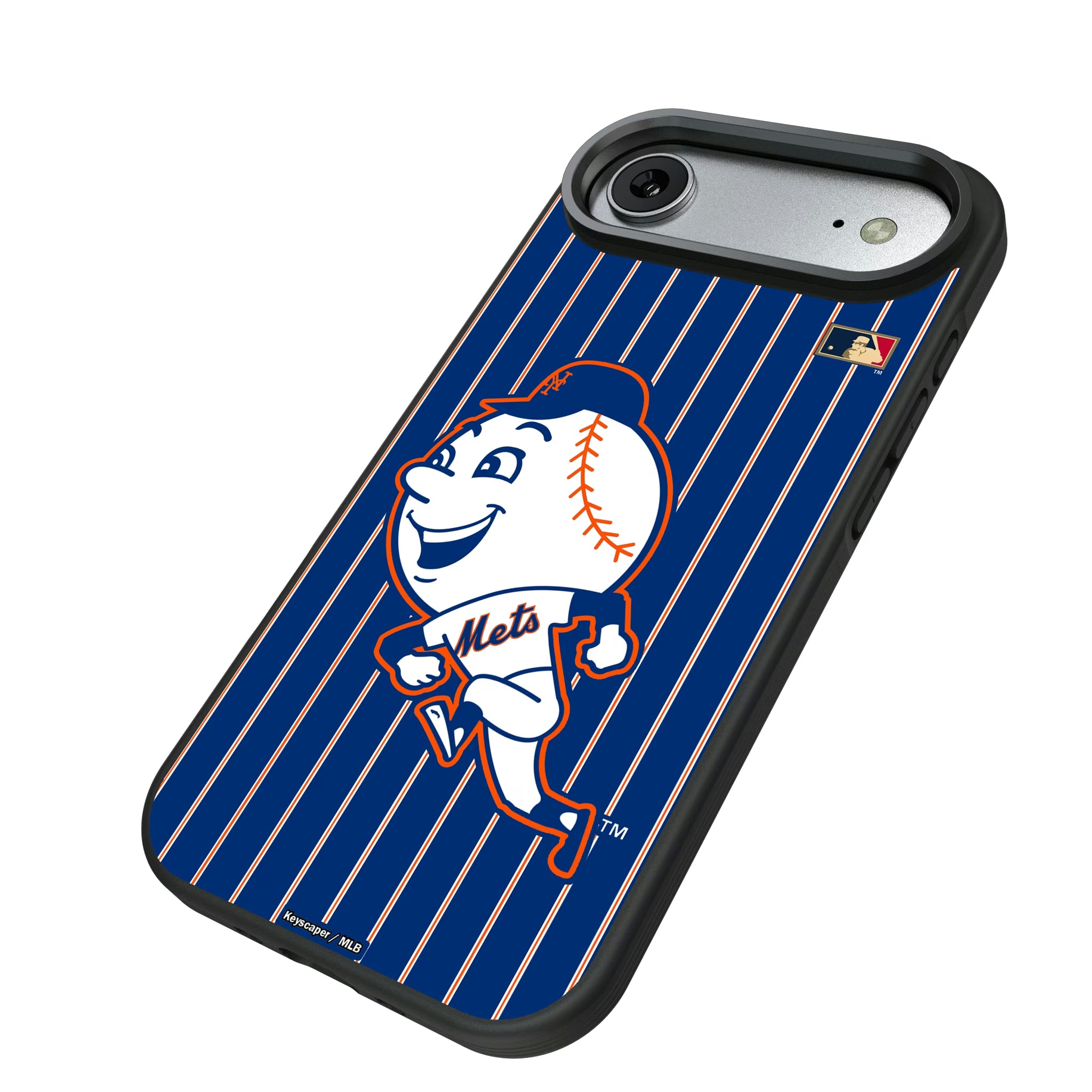 New York Mets 2014 - Cooperstown Collection Pinstripe iPhone Bump Phone Case for Apple iPhone - Isometric View#Device_iPhone Air