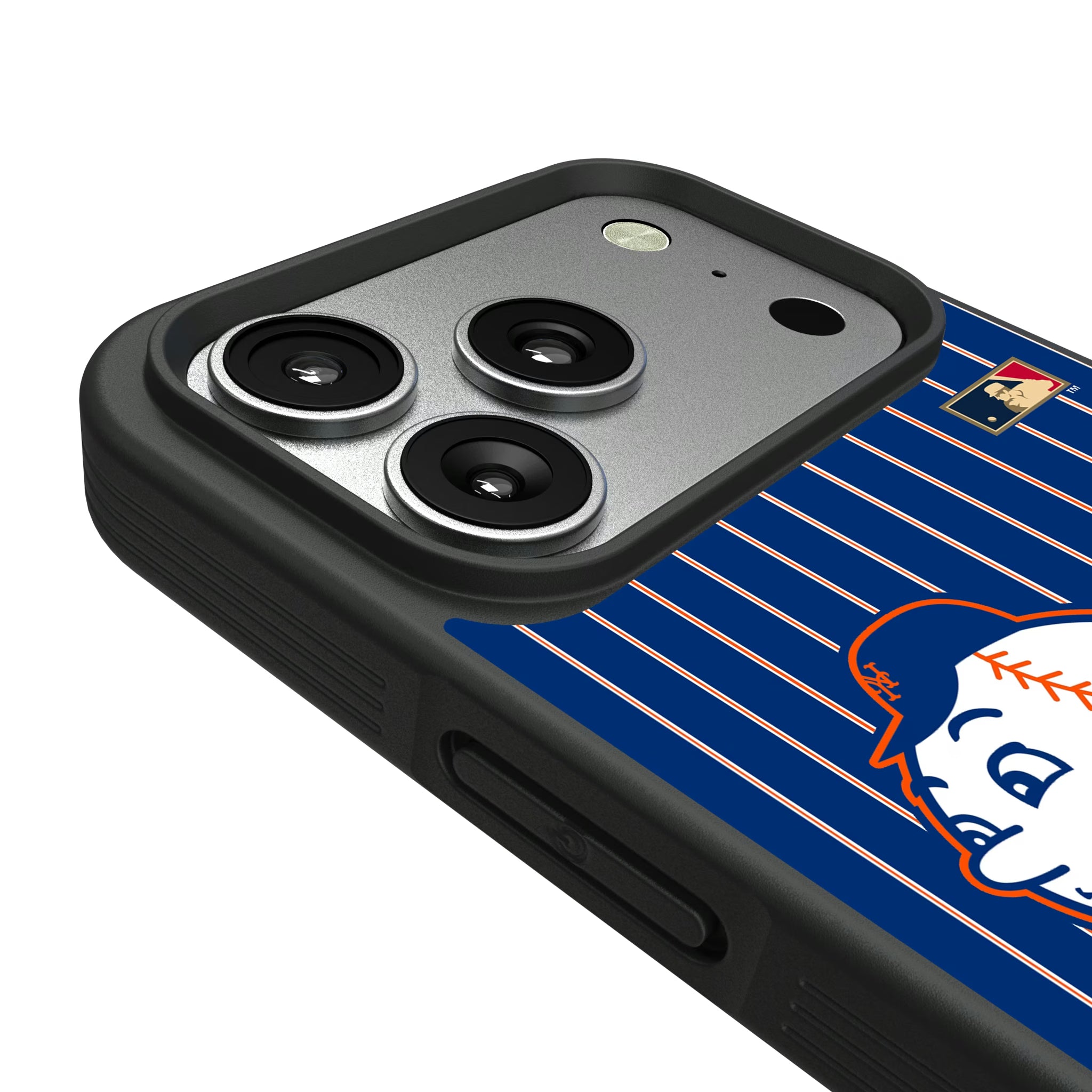 New York Mets 2014 - Cooperstown Collection Pinstripe iPhone Bump Phone Case for Apple iPhone - Detail#Device_iPhone 17 Pro