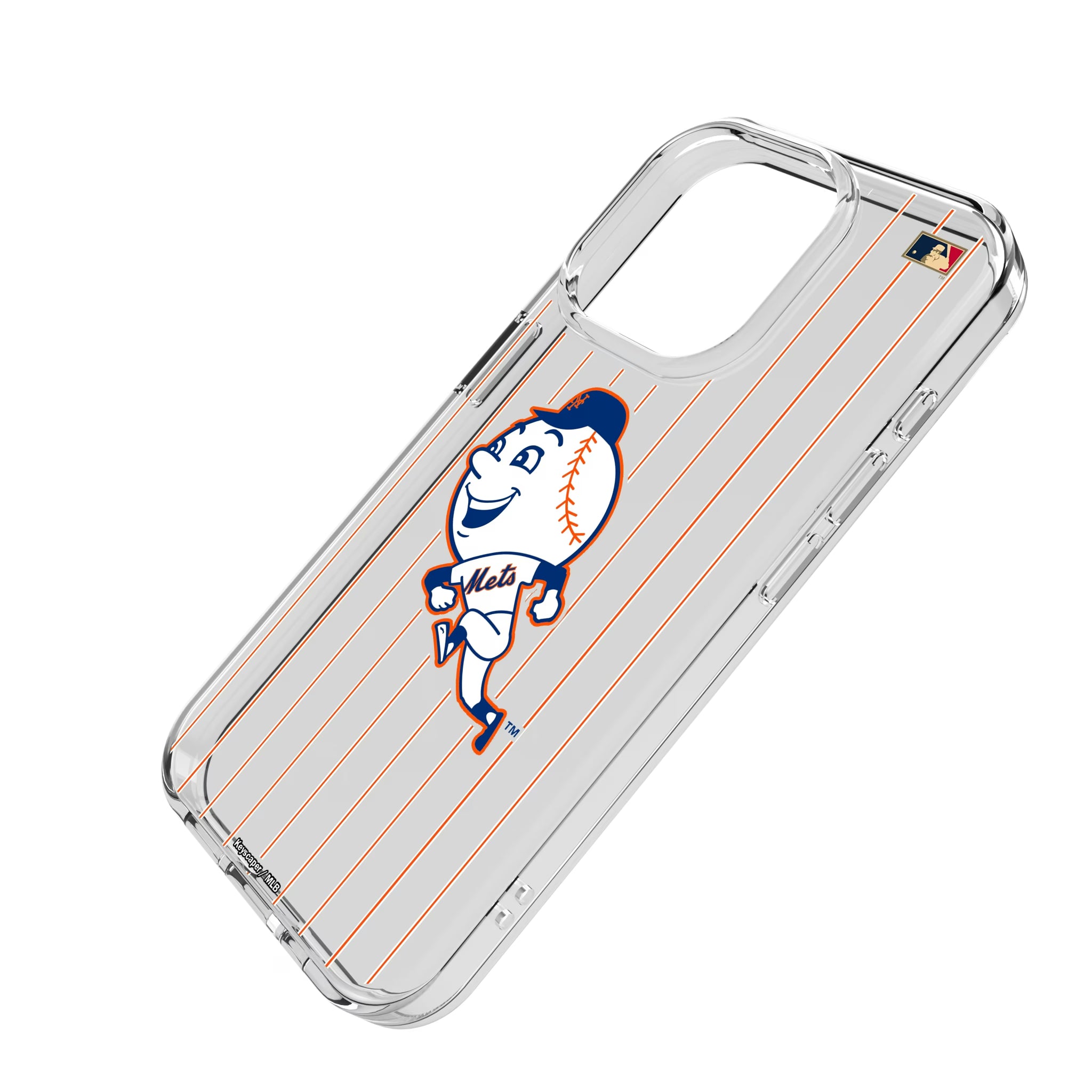 New York Mets 2014 - Cooperstown Collection Pinstripe iPhone Clear Phone Case for Apple iPhone - Isometric View