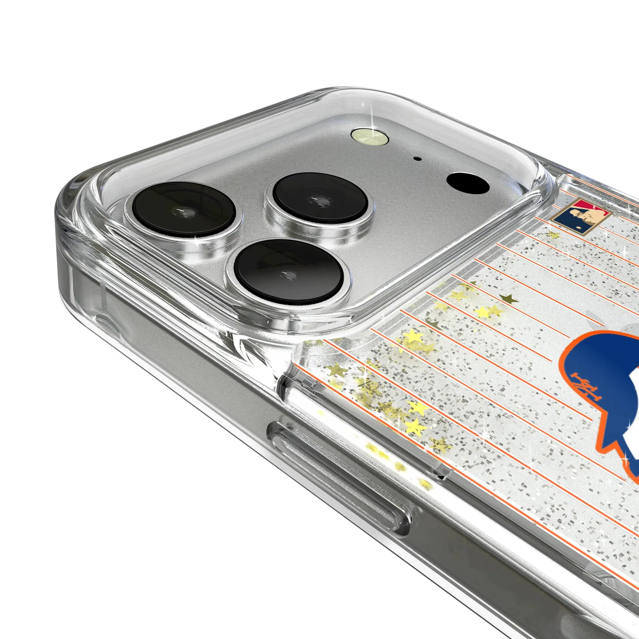 New York Mets 2014 - Cooperstown Collection Pinstripe iPhone Glitter Phone Case for Apple iPhone - Detail
